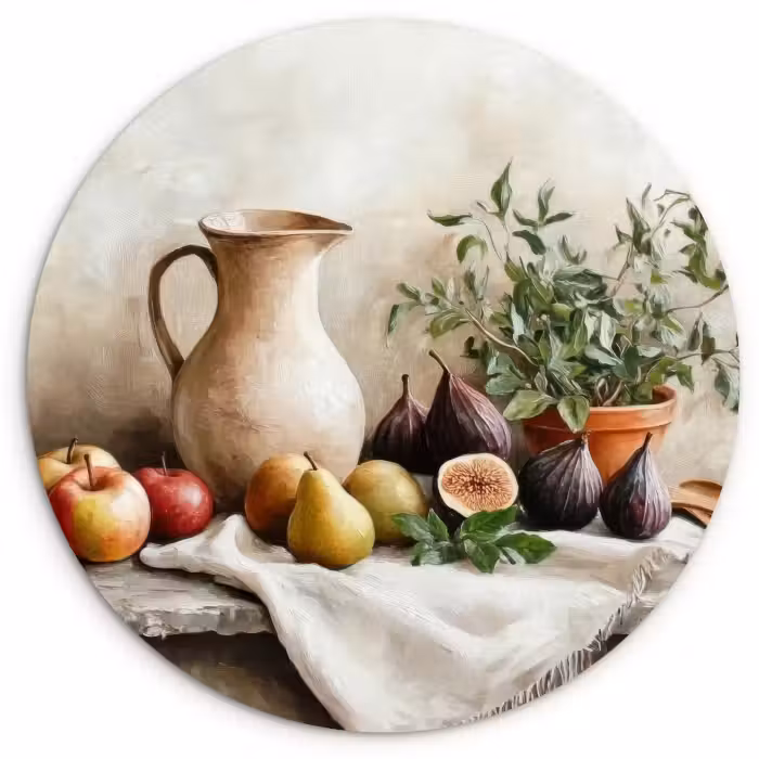 Muurcirkel glas - Fruit - Kruiden - Landelijk