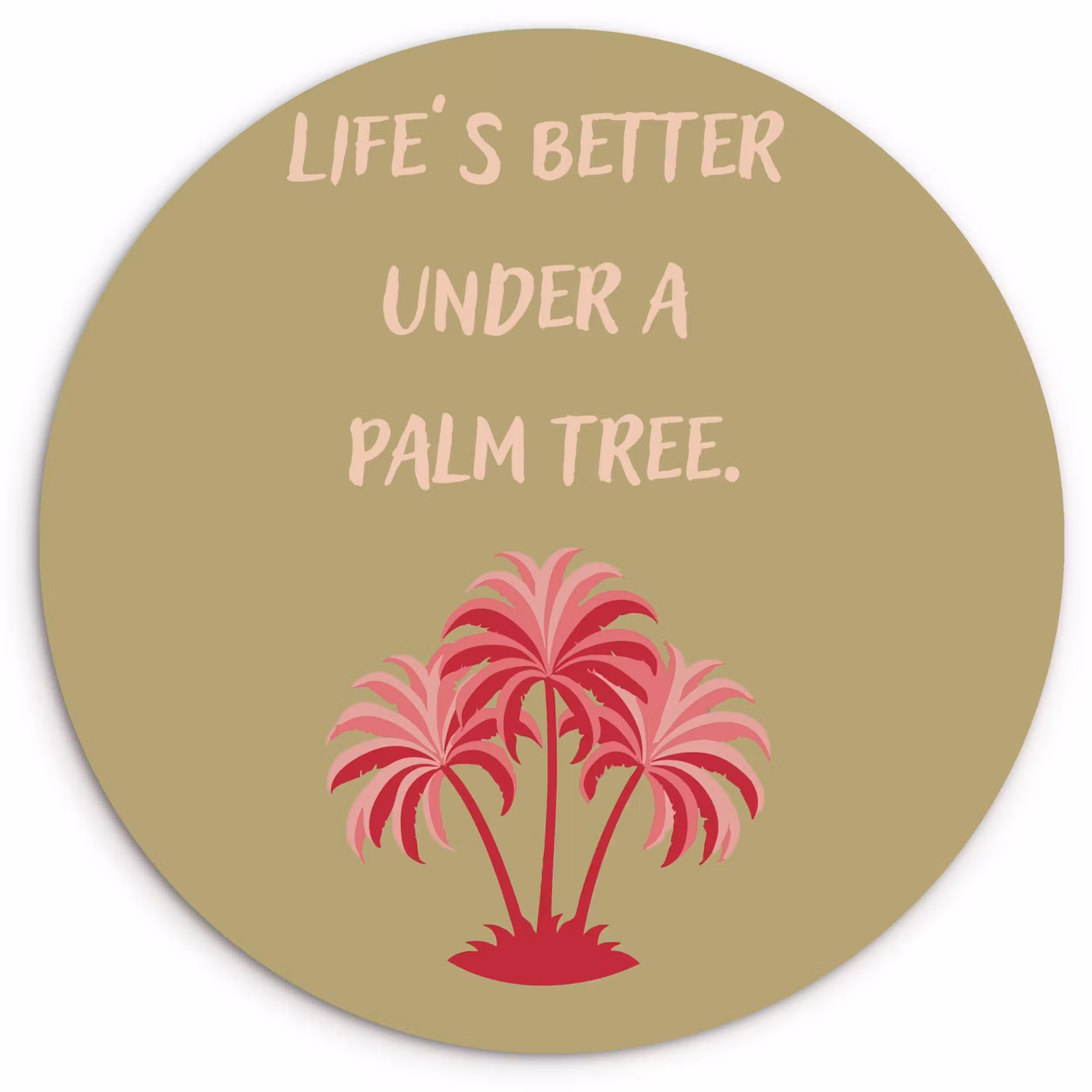 Muurcirkel glas - Groen - Zomer - Quote - Palmboom