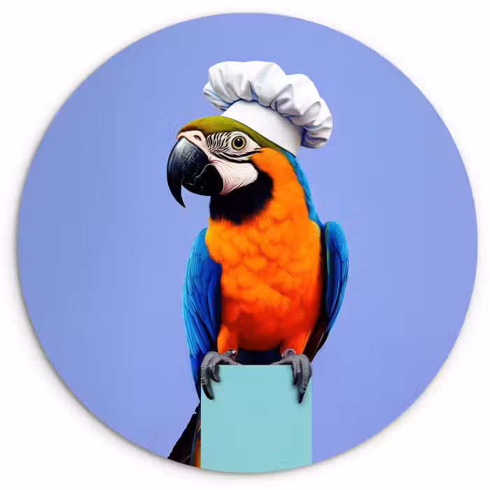 Muurcirkel glas - Papegaai - Koksmuts - Vogel - Leuk