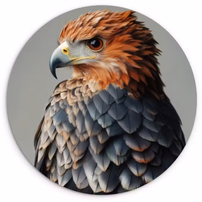 Muurcirkel glas - Vogel - Realistisch - Veren - Bruin
