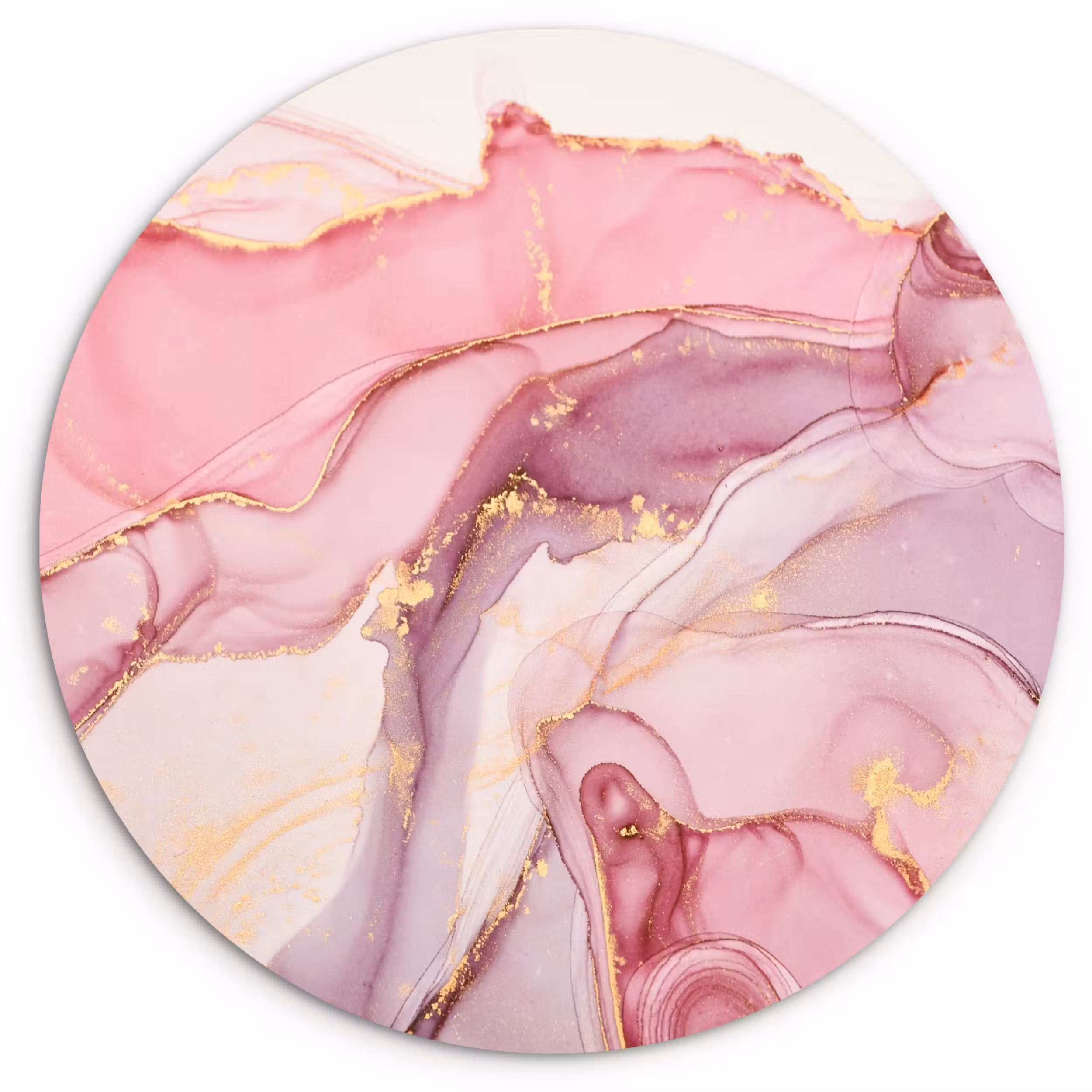 Muurcirkel - Goud - Marmer - Roze