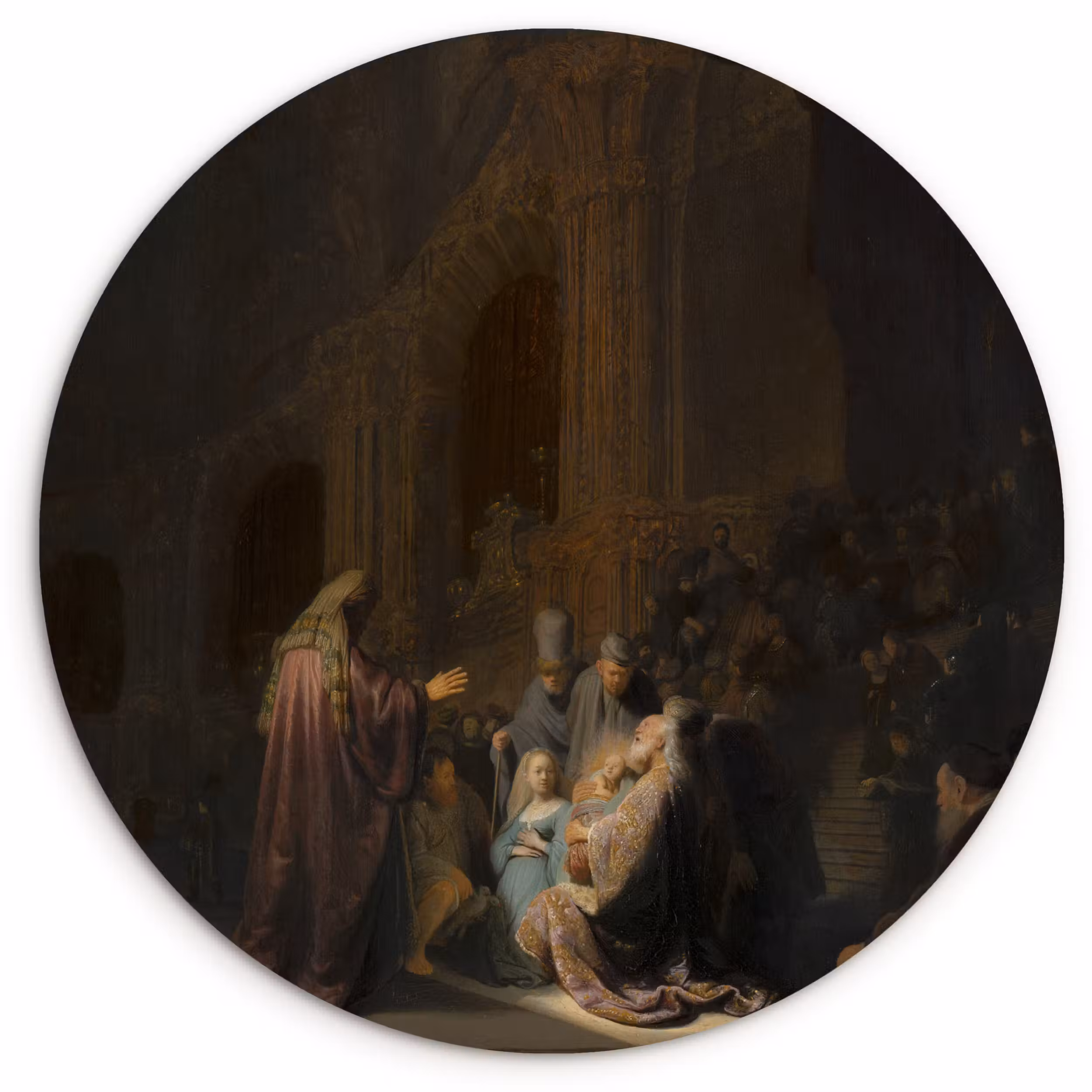 Muurcirkel - Het loflied van Simeon - Schilderij van Rembrandt van Rijn