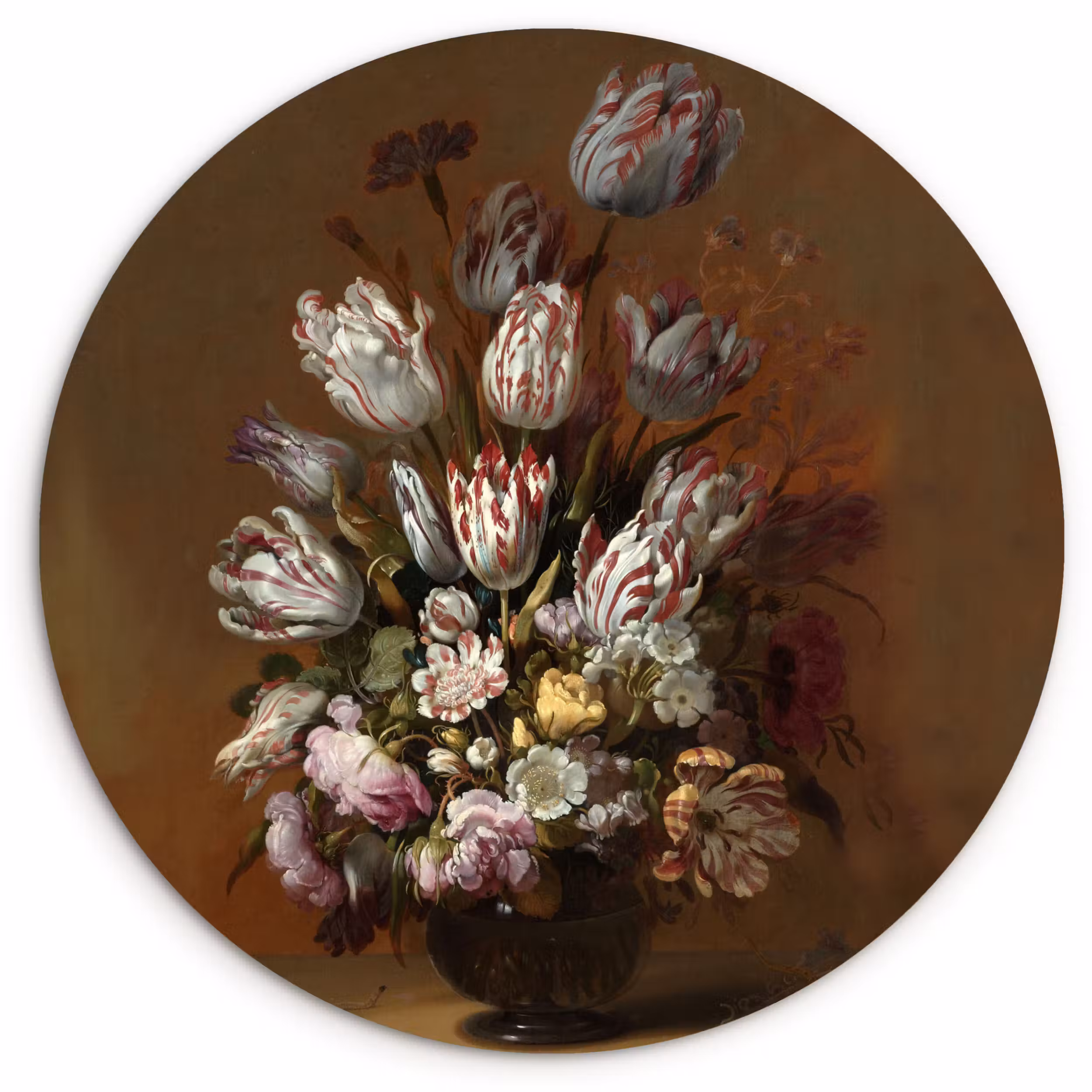 Muurcirkel - Kunst - Bloemen - Stilleven - Oude meesters - Vintage