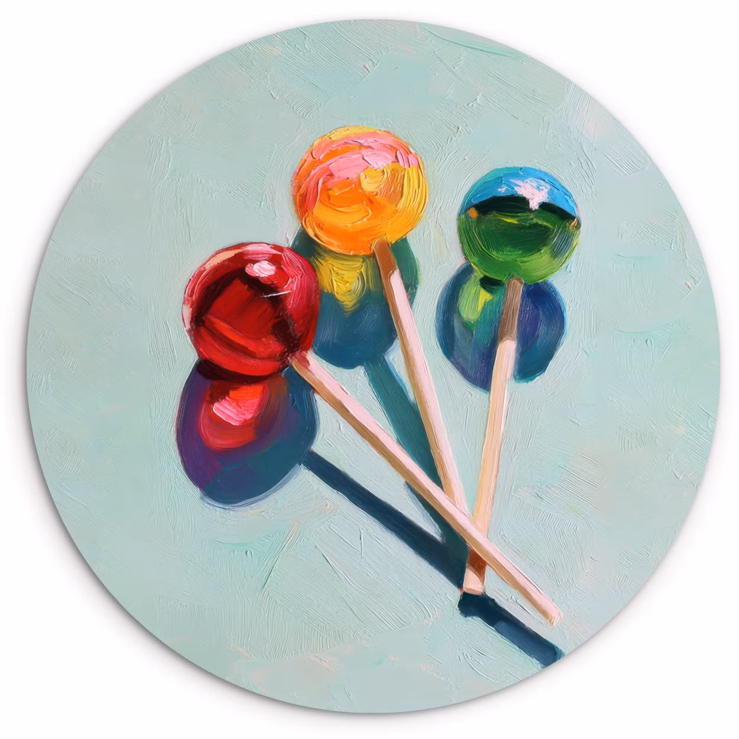 Muurcirkel - Lollys - Schaduw - Drie - Blauw