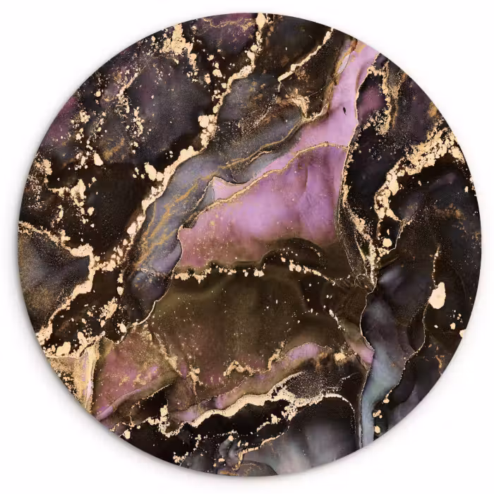 Muurcirkel - Marmer - Gold - Steen - Abstract