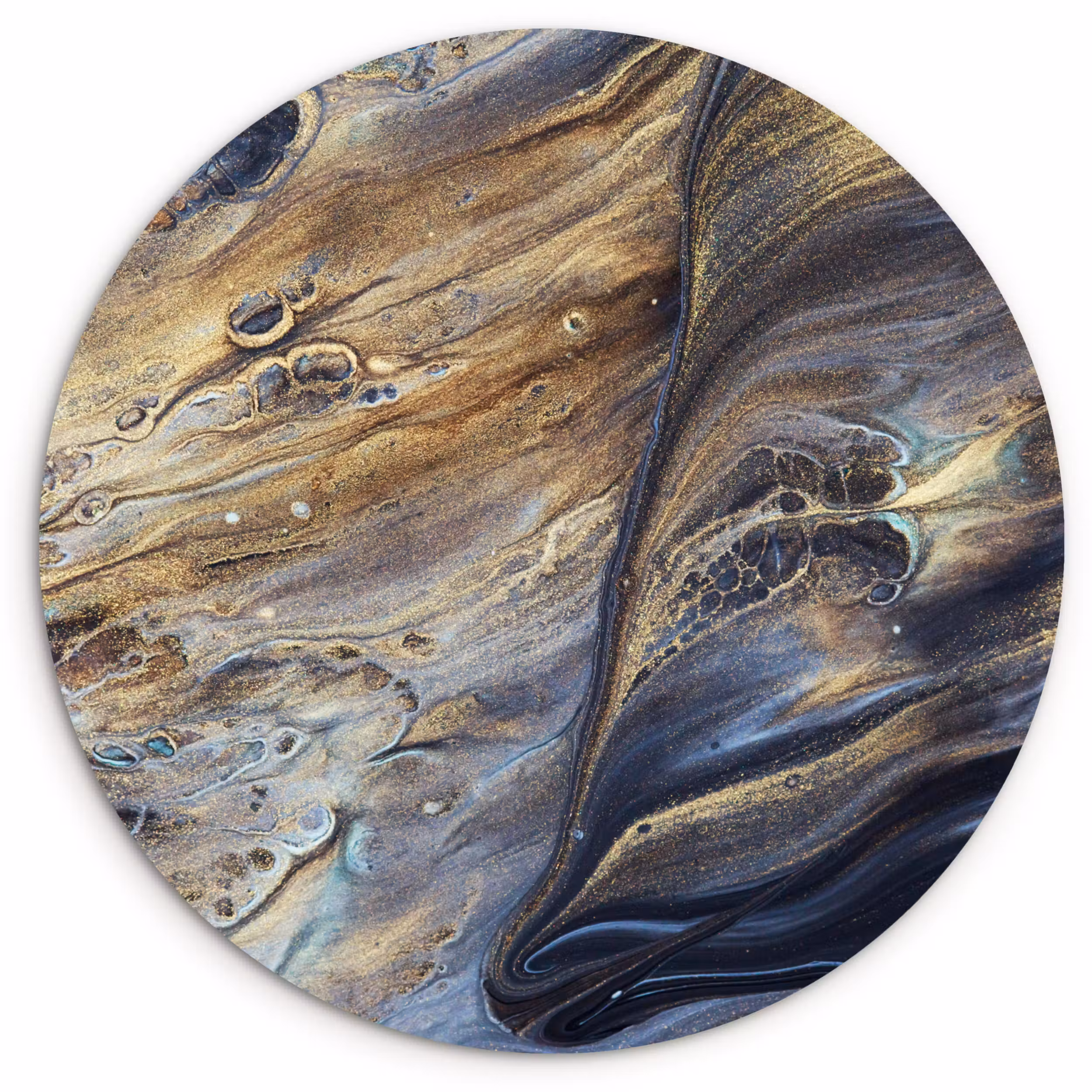 Muurcirkel - Marmer - Goud - Waterverf - Textuur - Marmerlook