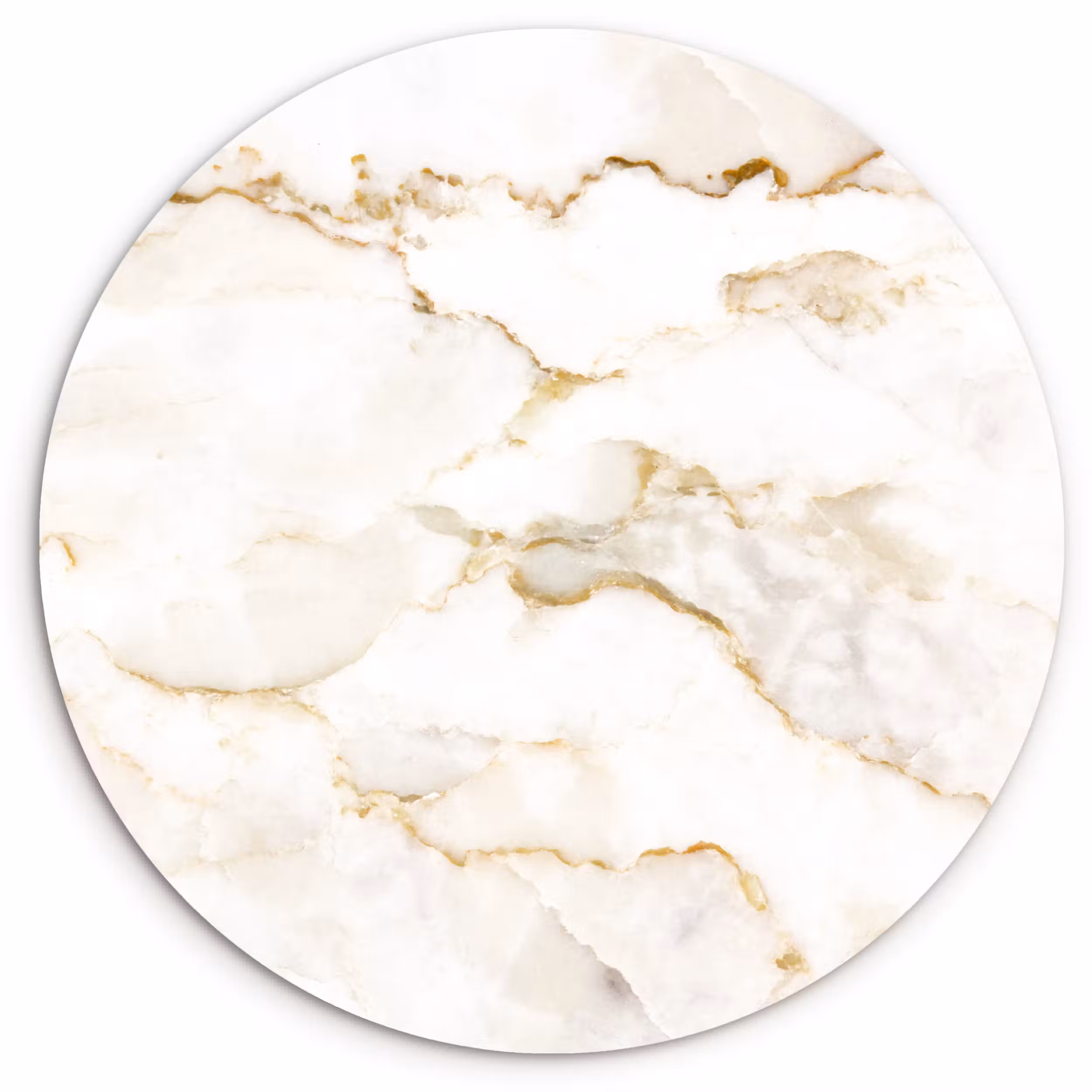 Muurcirkel - Marmer - Kalk - Goud - Luxe - Marmerlook - Wit
