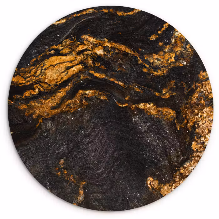 Muurcirkel - Marmer - Kalk - Zwart - Goud - Marmerlook - Luxe