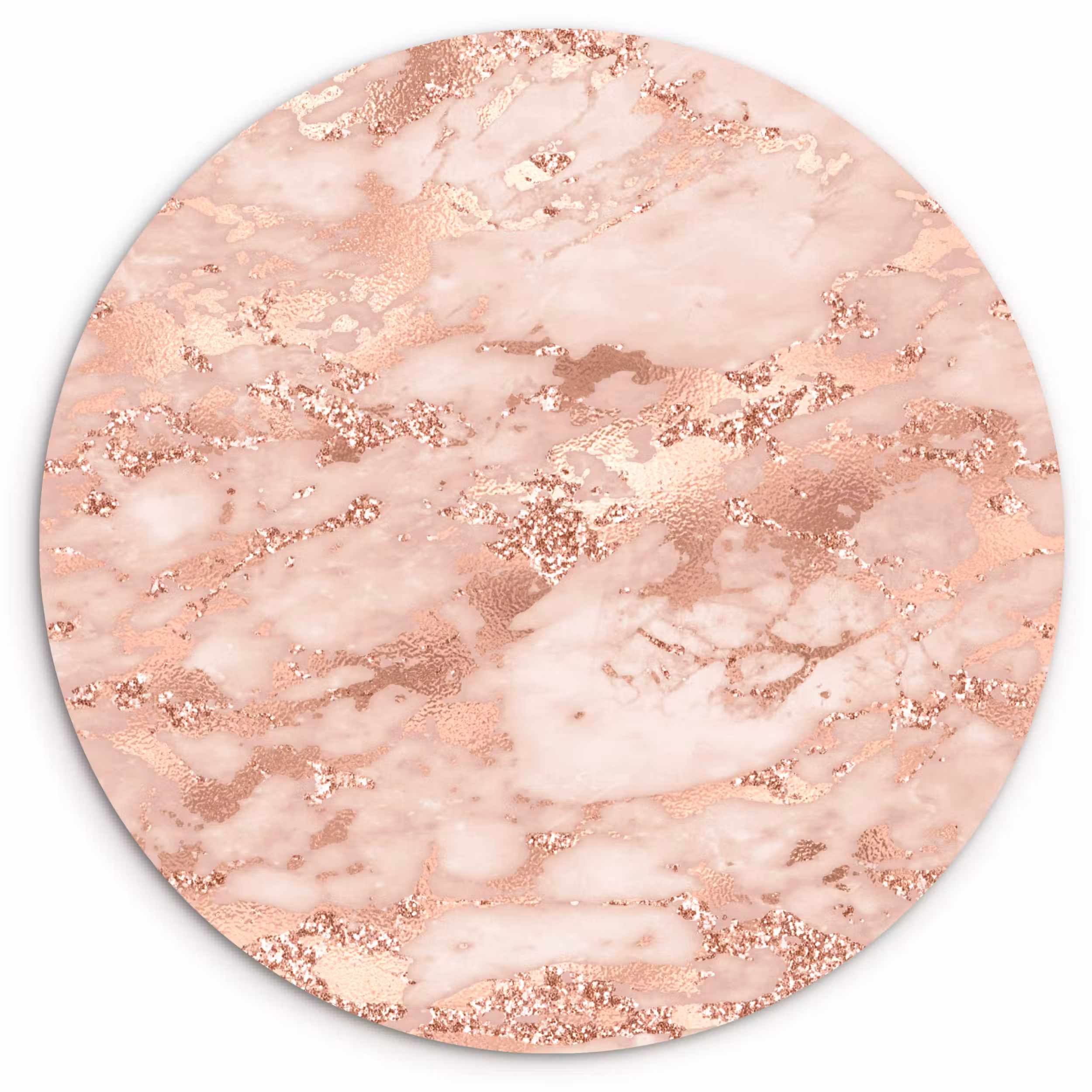 Muurcirkel - Marmer - Luxe - Roségoud - Roze - Glitter - Marmerlook