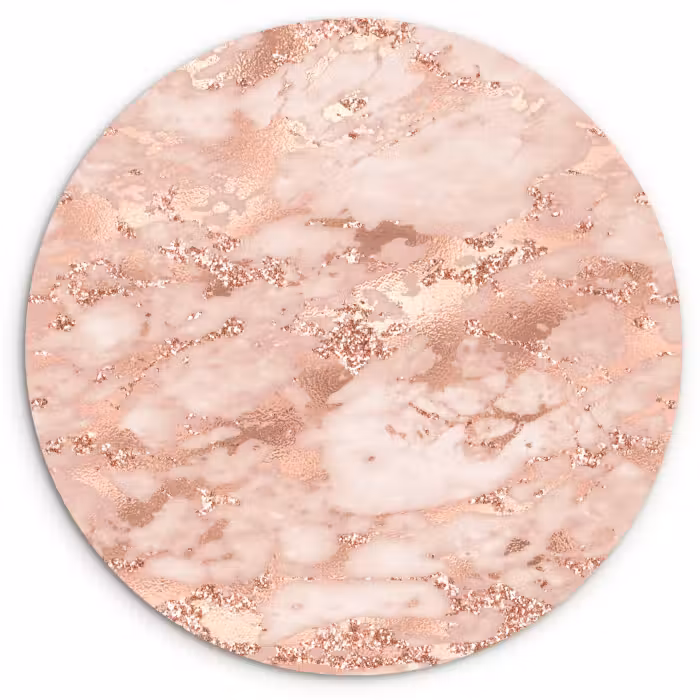 Muurcirkel - Marmer - Luxe - Roségoud - Roze - Glitter - Marmerlook