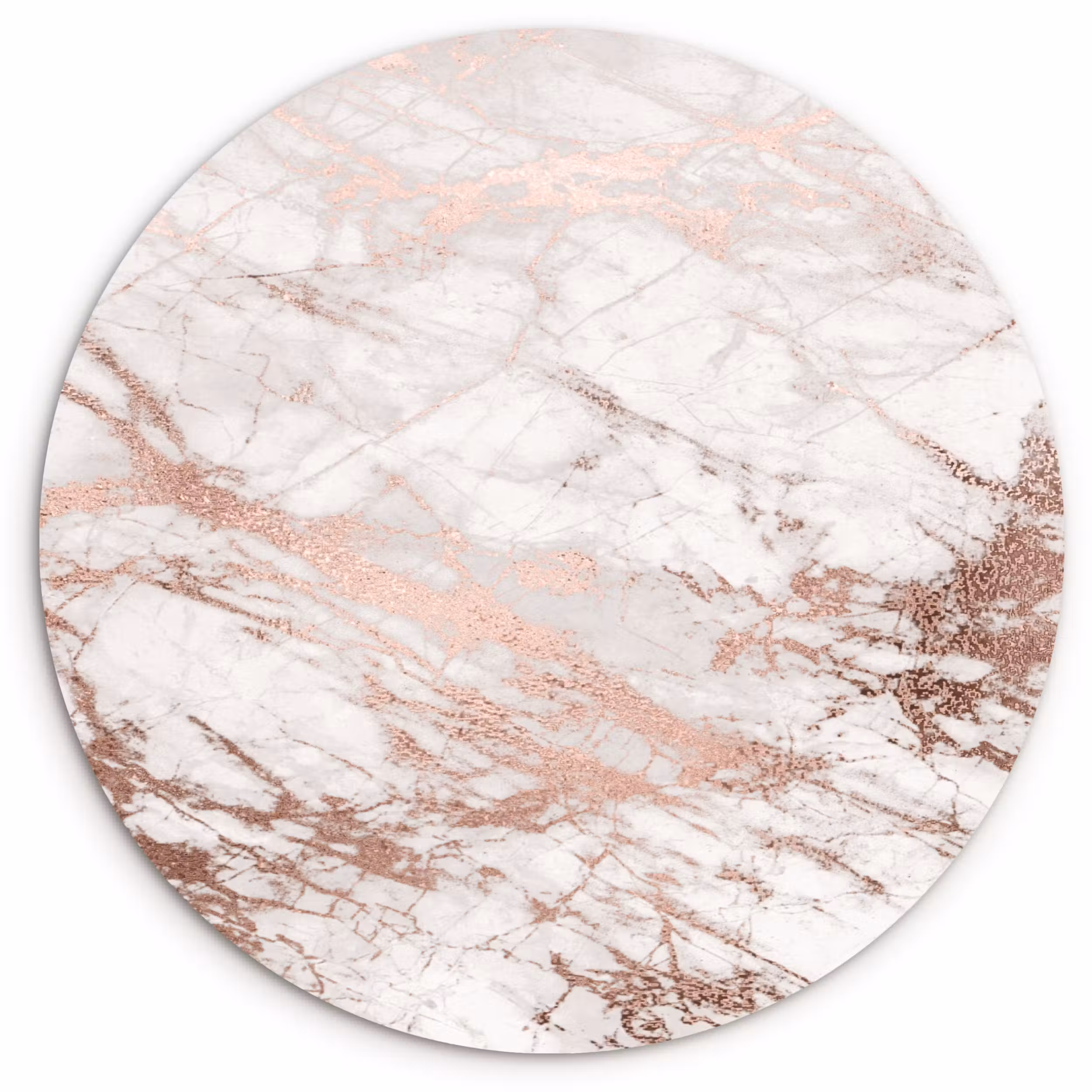 Muurcirkel - Marmer - Roze - Luxe - Marmerlook - Glitter - Design