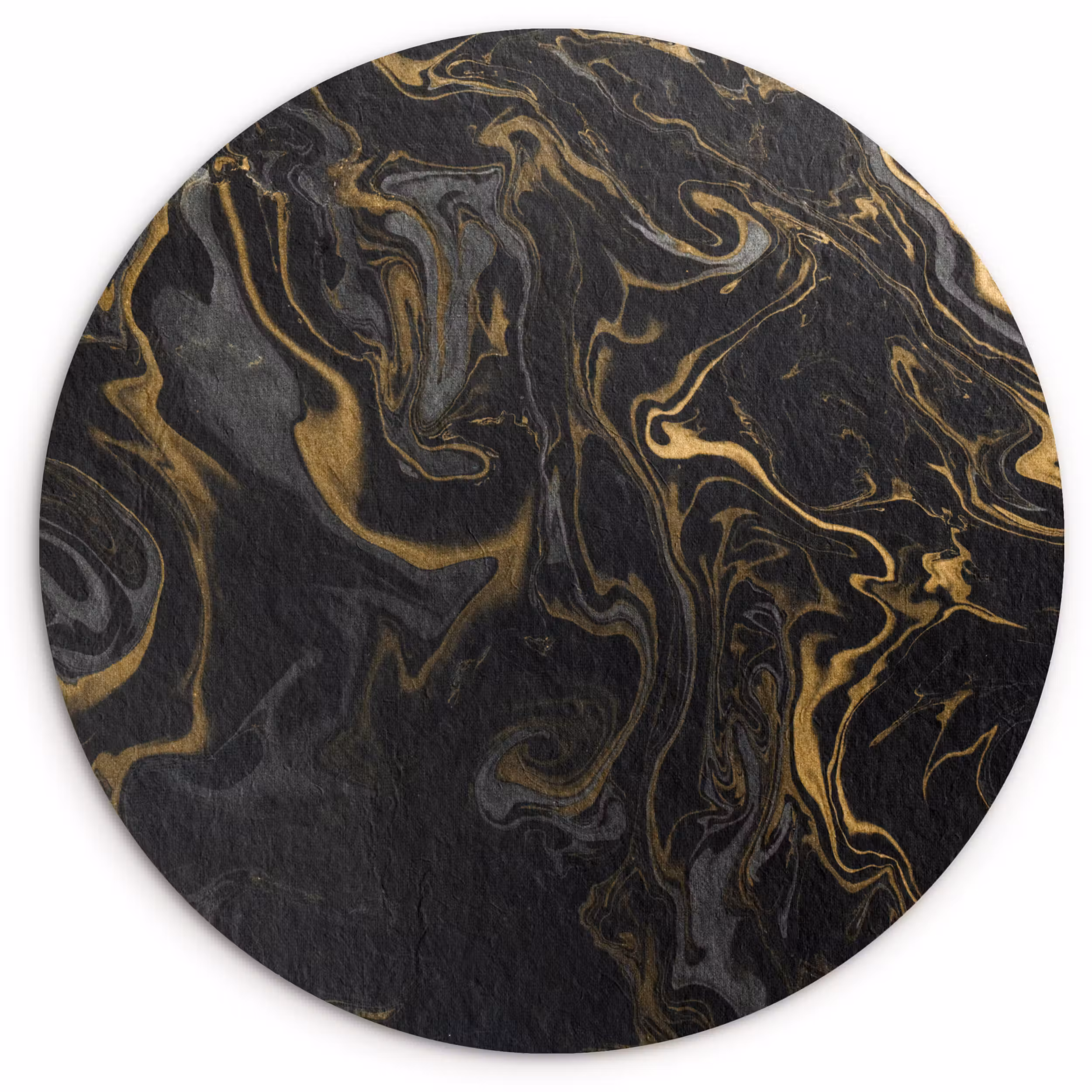 Muurcirkel - Marmer - Textuur - Grijs - Goud - Marmerlook - Luxe