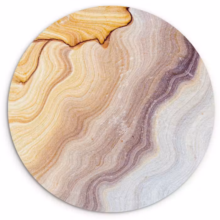 Muurcirkel - Marmer - Textuur - Zandsteen - Goud - Marmerlook