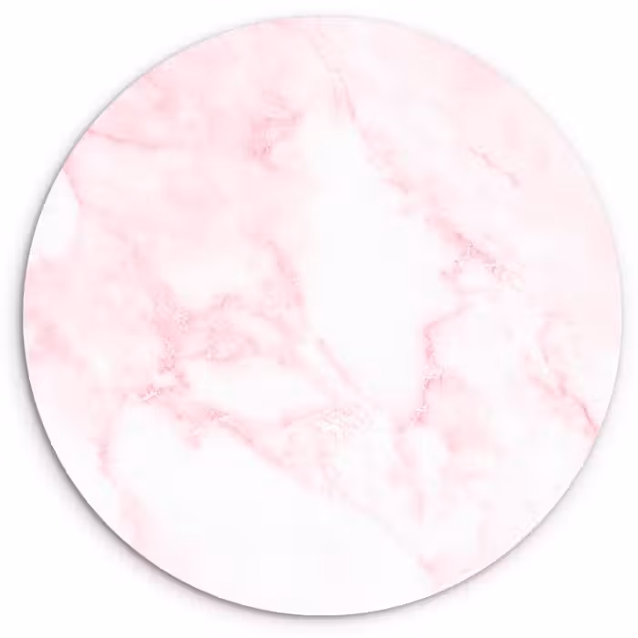 Muurcirkel - Marmer - Wit - Roze - Chic - Marmerlook