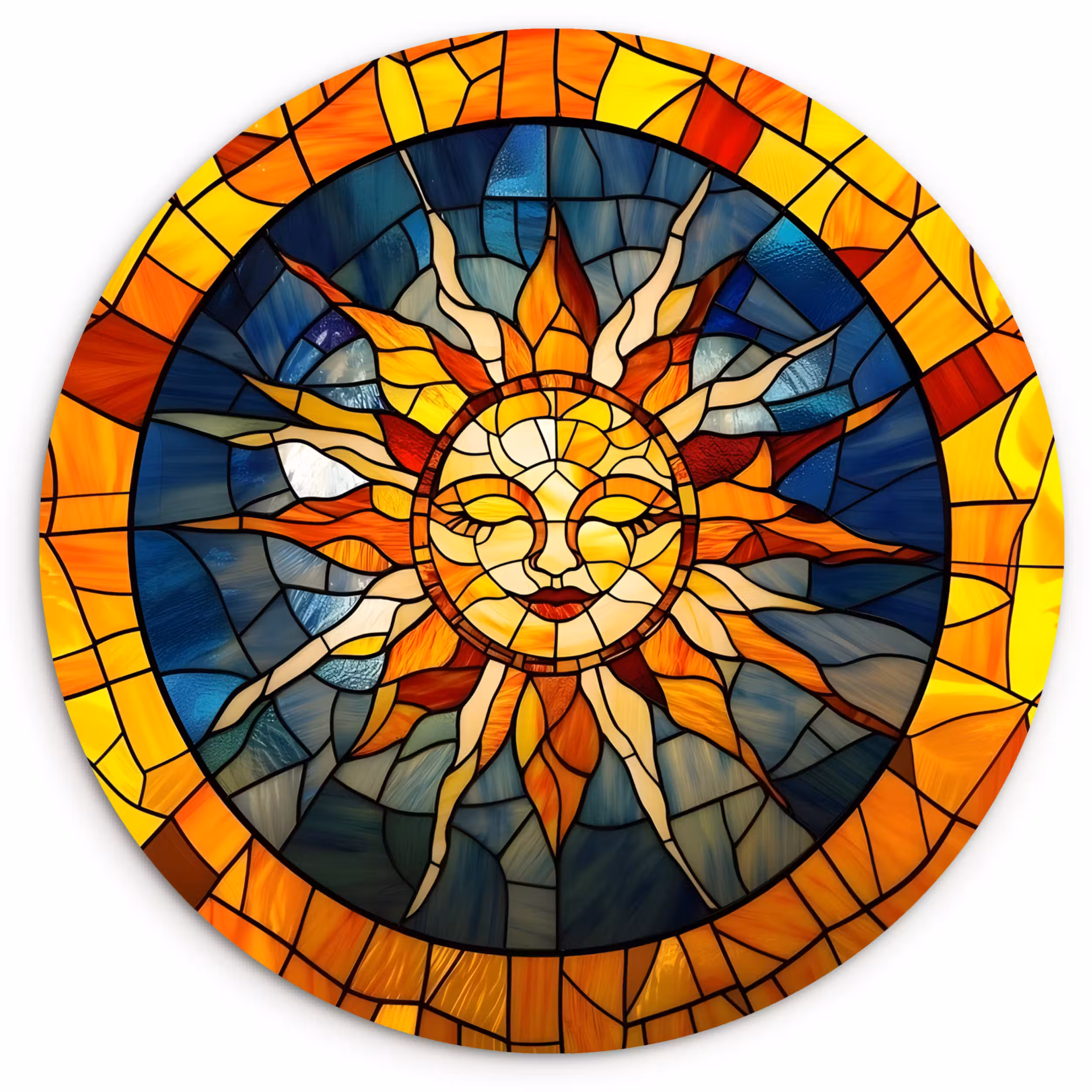 Muurcirkel - Mozaïek - Zon - Geel - Cirkel