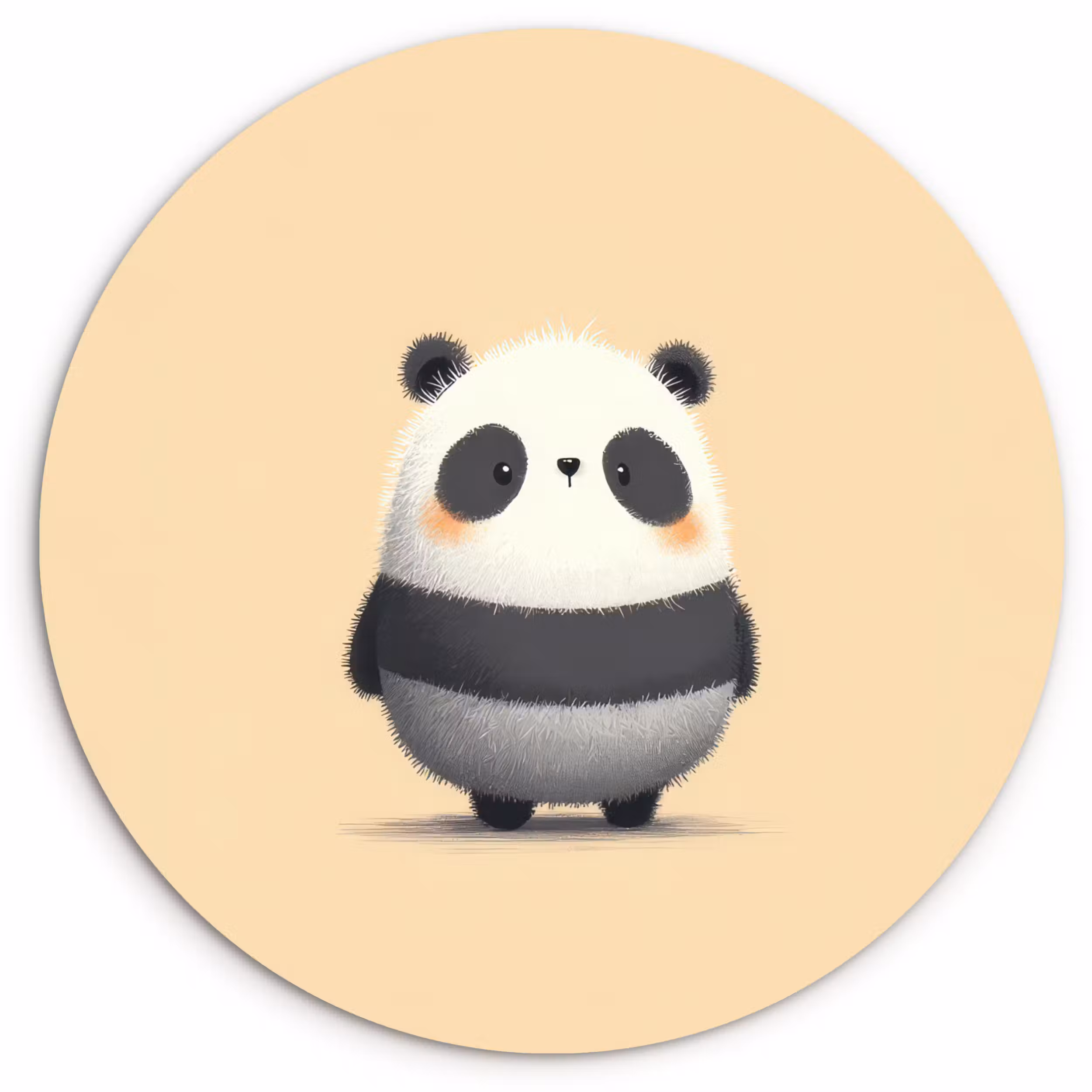 Muurcirkel - Panda - Beige - Minimalistisch
