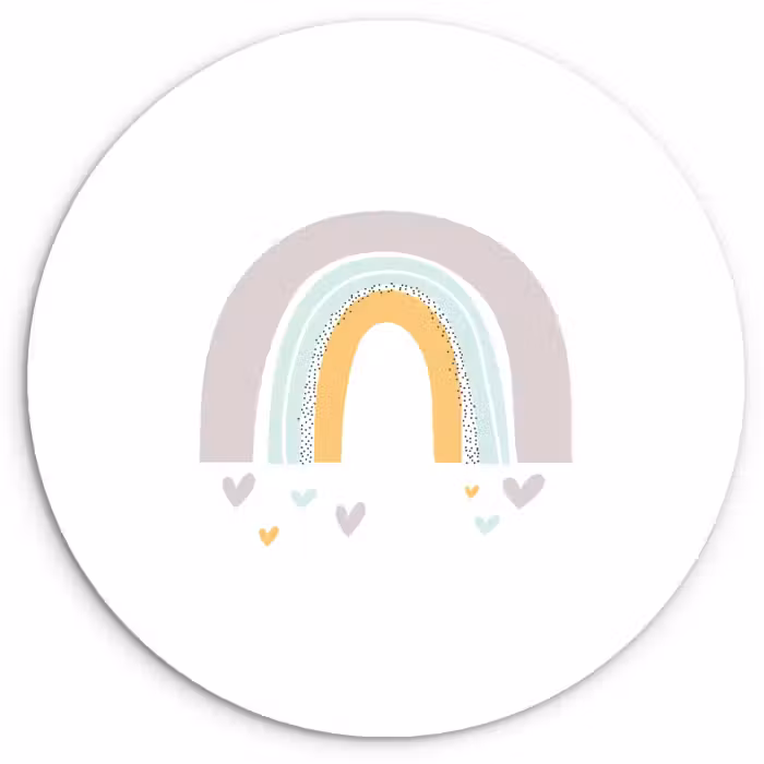 Muurcirkel - Regenboog - Hartjes - Meisjes - Jongens - Pastel