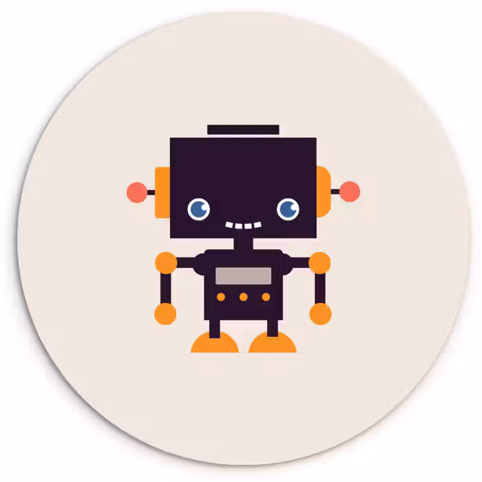 Muurcirkel - Robot - Antenne - Oranje - Beige - Kind - Kids