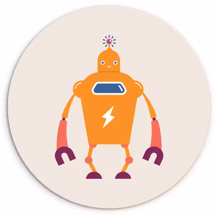 Muurcirkel - Robot - Antenne - Oranje - Bliksemschicht - Jongen - Kids