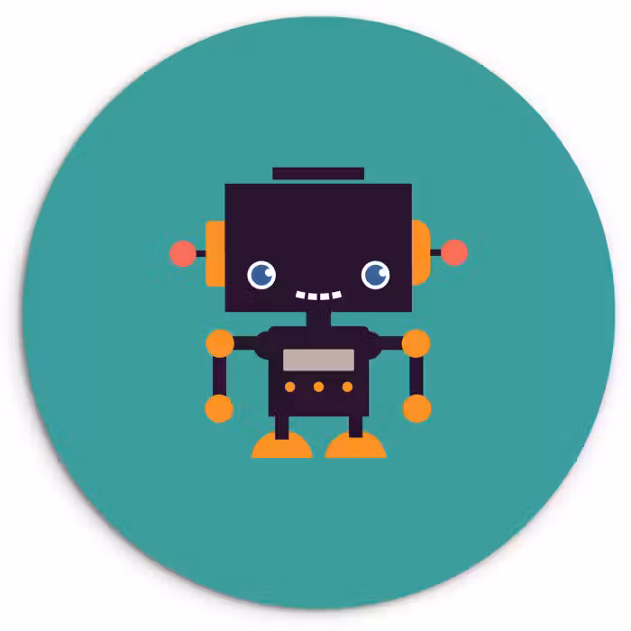 Muurcirkel - Robot - Gezicht - Antenne - Blauw - Jongens