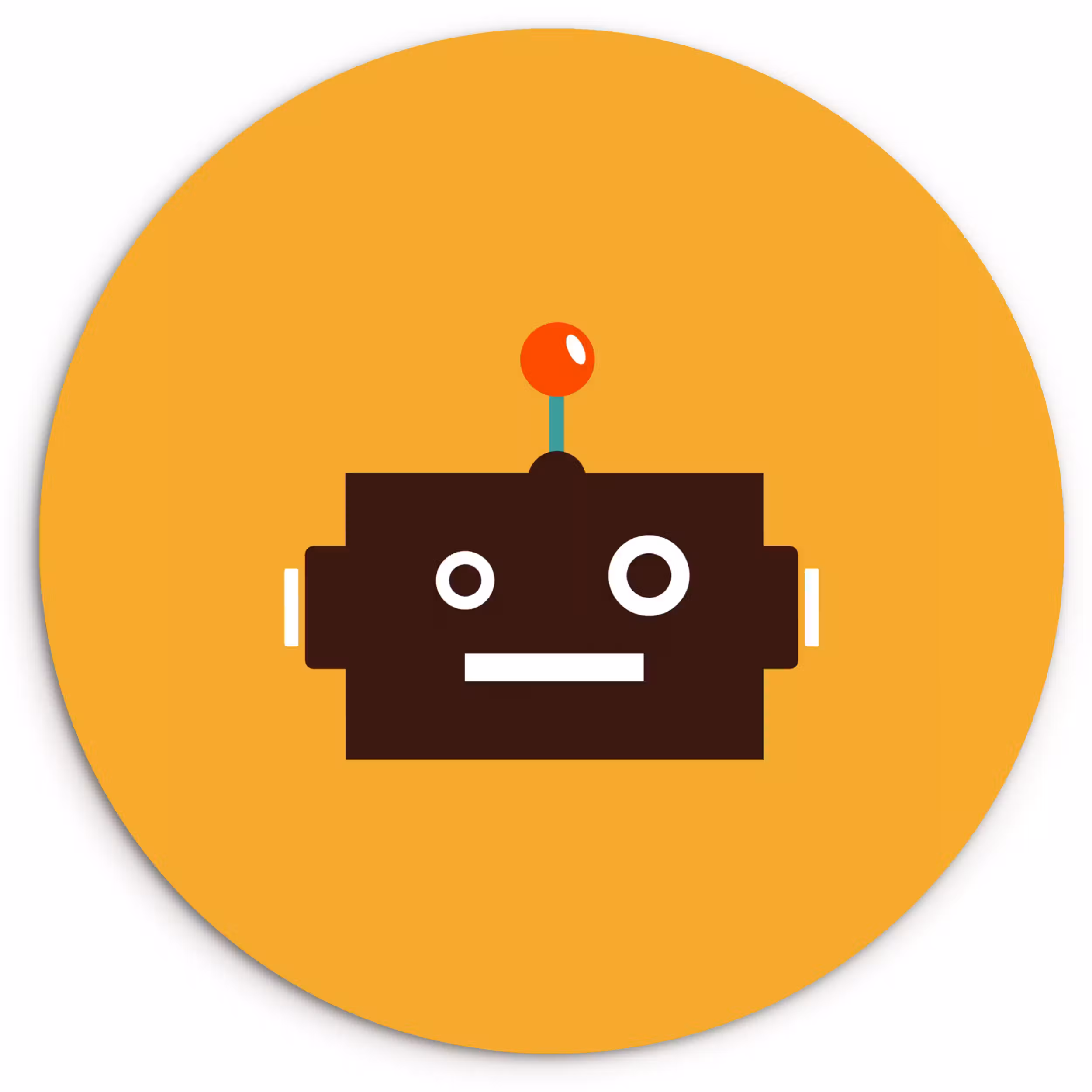 Muurcirkel - Robot - Gezicht - Antenne - Geel - Jongens - Kind