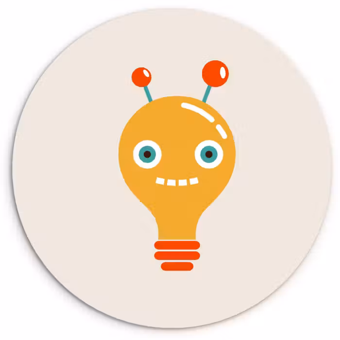 Muurcirkel - Robot - Gloeilamp - Gezicht - Antenne - Kinderen