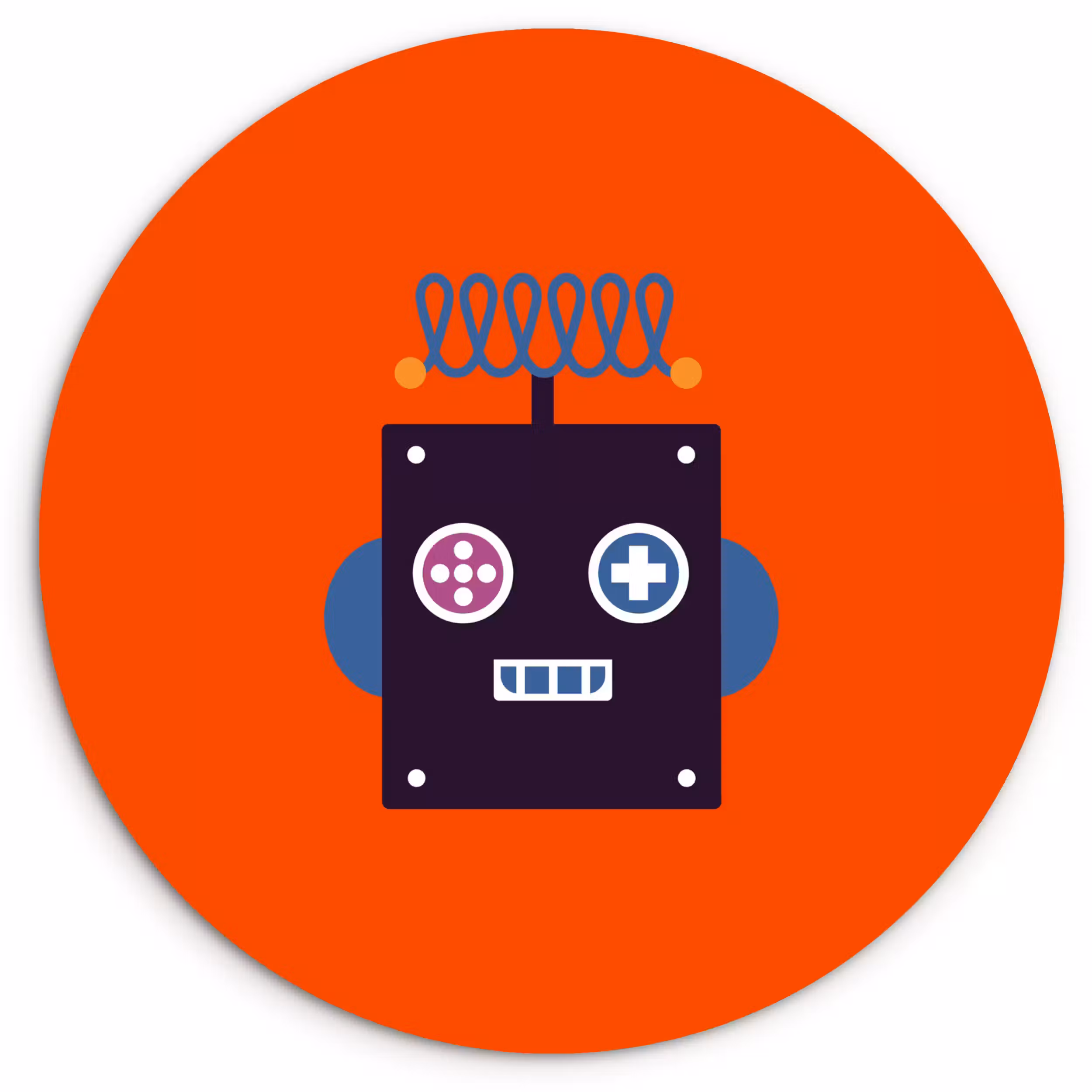 Muurcirkel - Robot - Rood - Gezicht - Vormen - Jongens - Kids