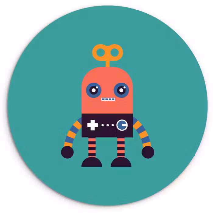 Muurcirkel - Robot - Speelgoed - Gezicht - Roze - Jongens - Kinderen