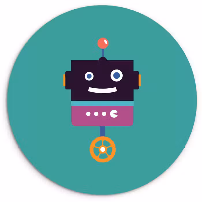 Muurcirkel - Robot - Wiel - Paars - Groen - Jongens - Kids