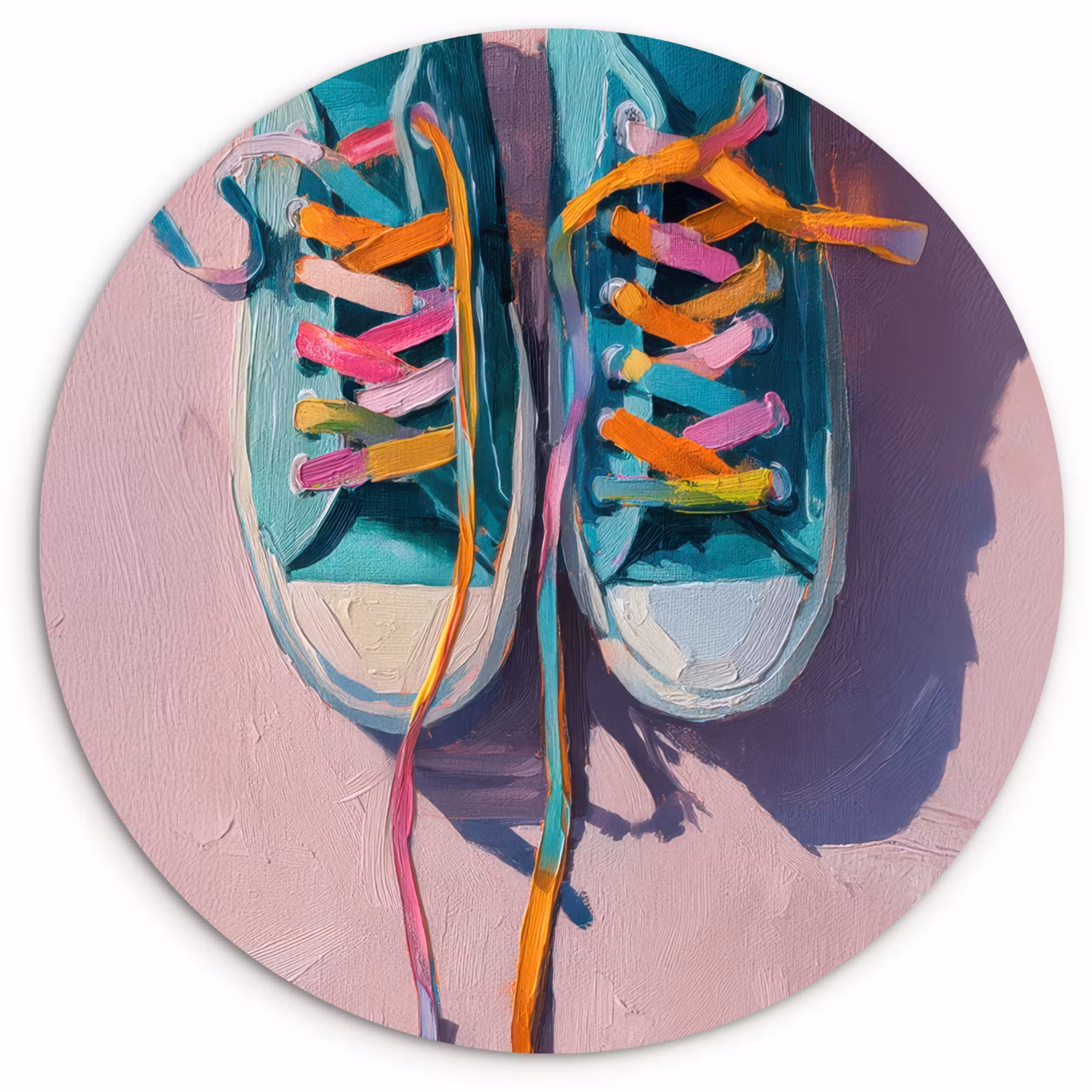 Muurcirkel - Sneakers - Veters - Kleurrijk - Schaduw