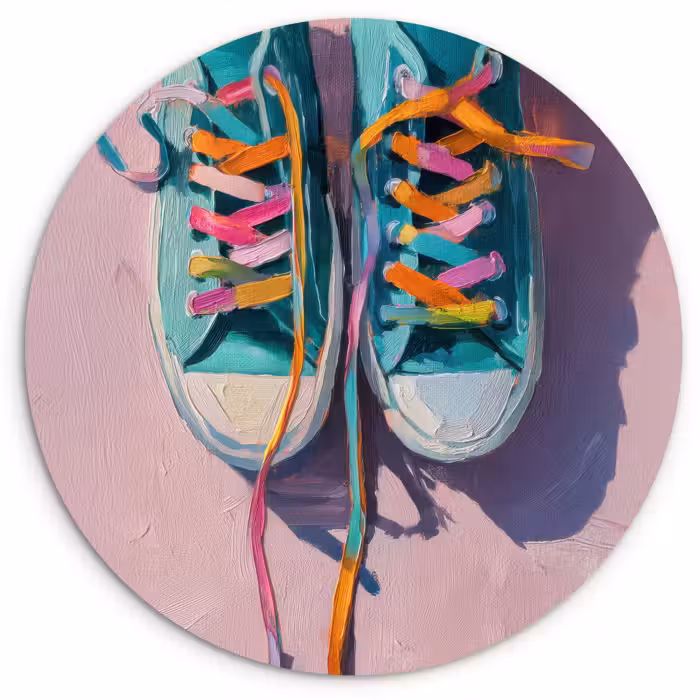 Muurcirkel - Sneakers - Veters - Kleurrijk - Schaduw