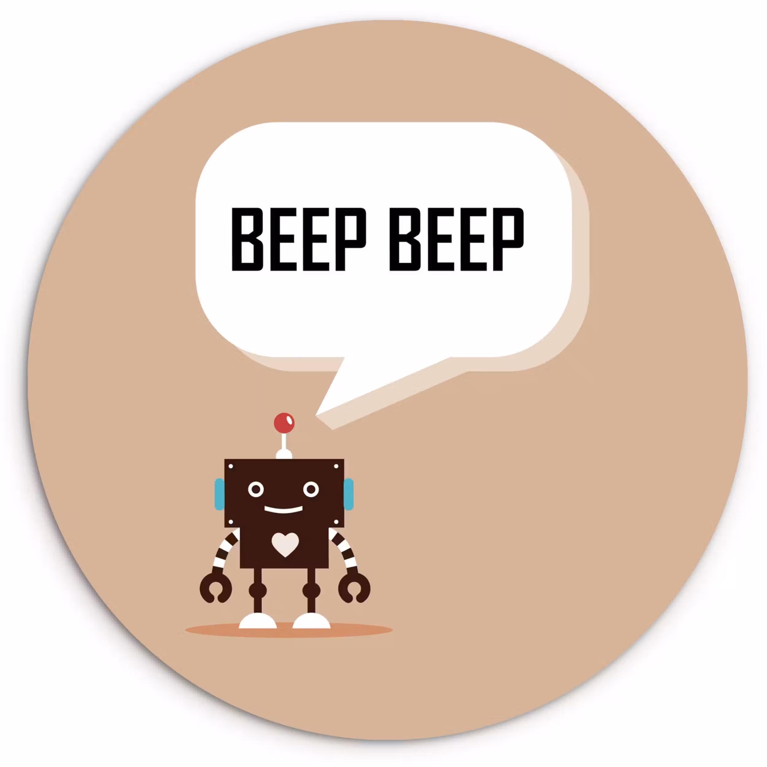 Muurcirkel - Spreuken - Quotes - Beep beep - Robot - Hart - Kids - Jongens