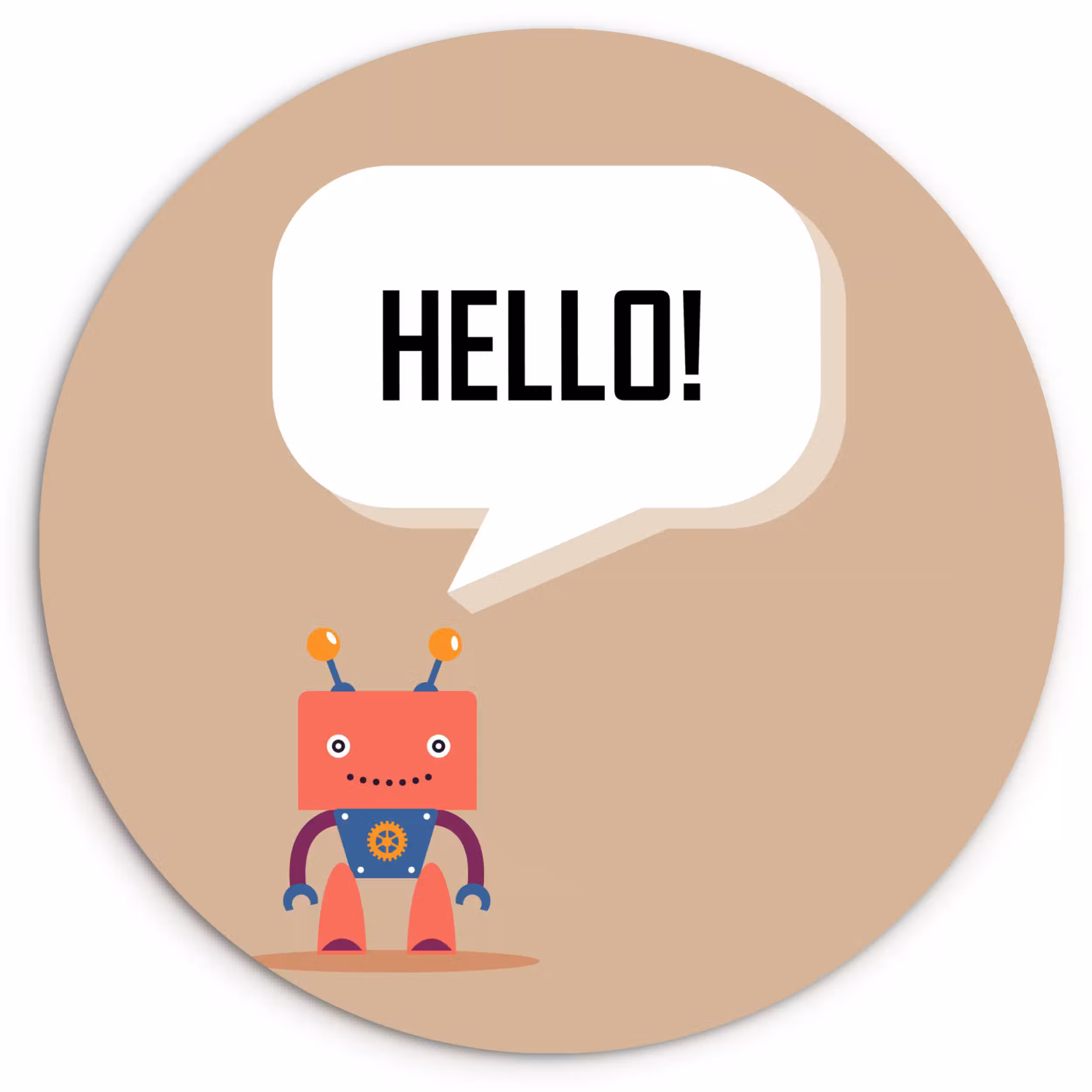 Muurcirkel - Spreuken - Quotes - Hello! - Robot - Tandwiel - Kinderen