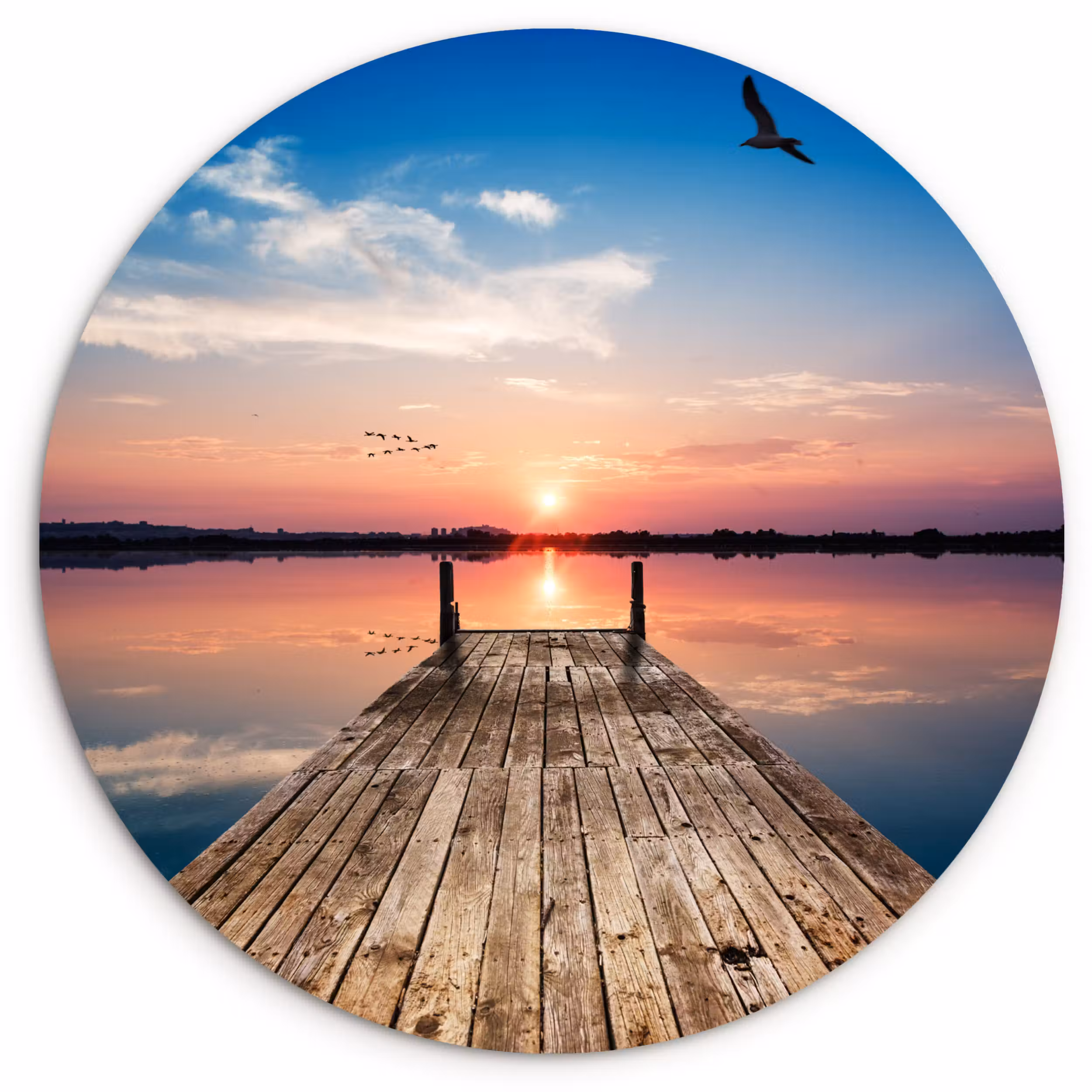 Muurcirkel - Steiger - Water - Zonsondergang - Roze - Horizon