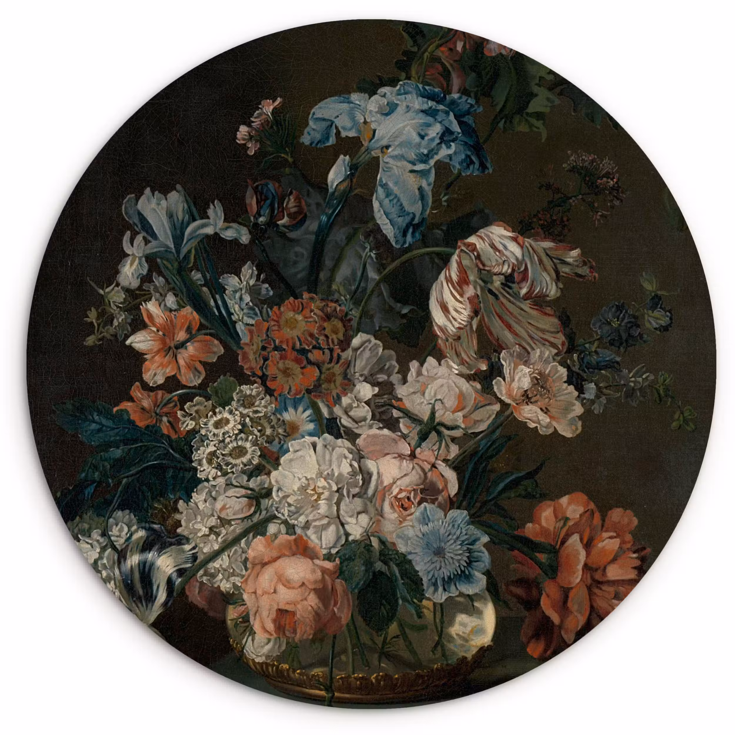Muurcirkel - Stilleven met bloemen - Schilderij van Cornelia van der Mijn