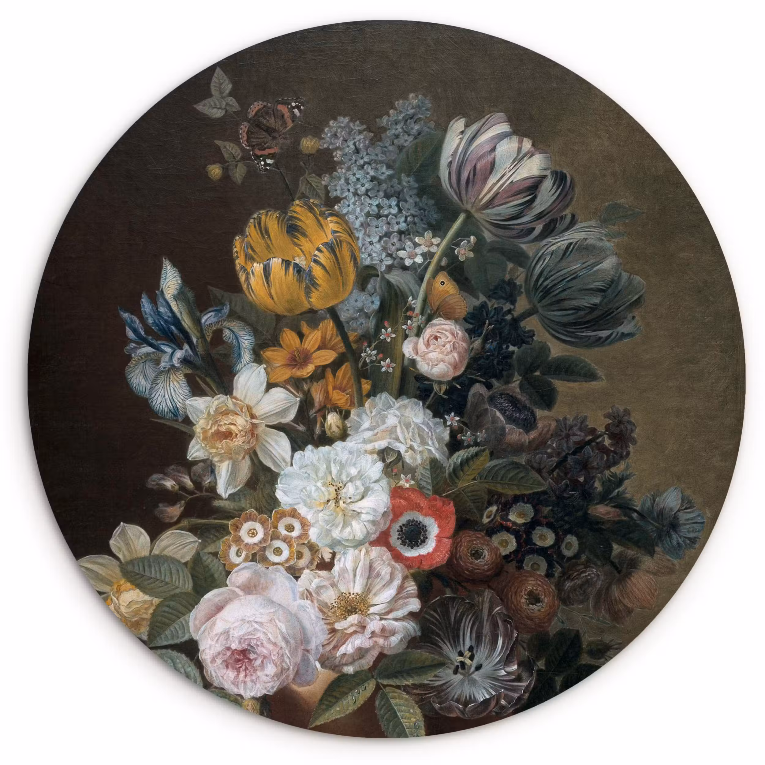 Muurcirkel - Stilleven met bloemen - Schilderij van Eelke Jelles Eelkema