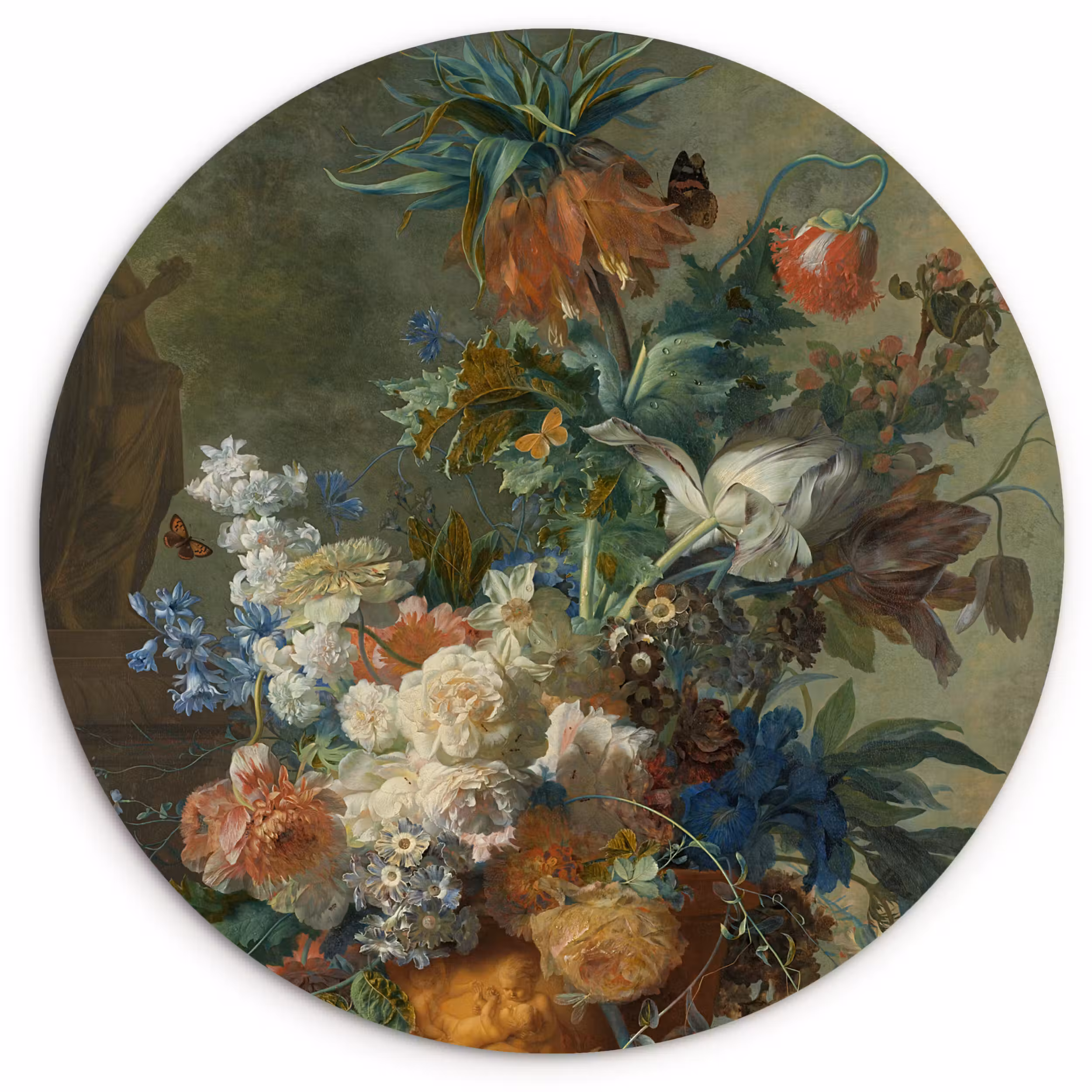 Muurcirkel - Stilleven met bloemen - Schilderij van Jan van Huysum