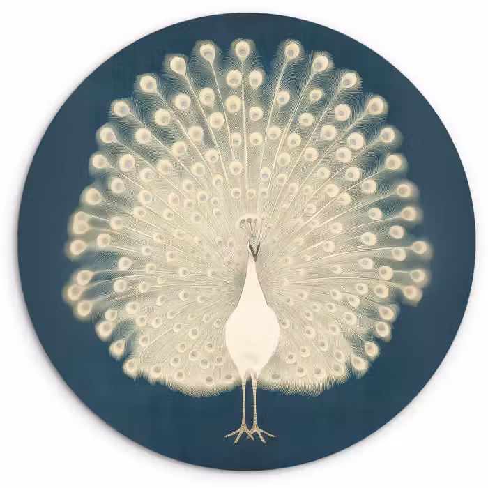 Muurcirkel - Vogel - Blauw - Vintage