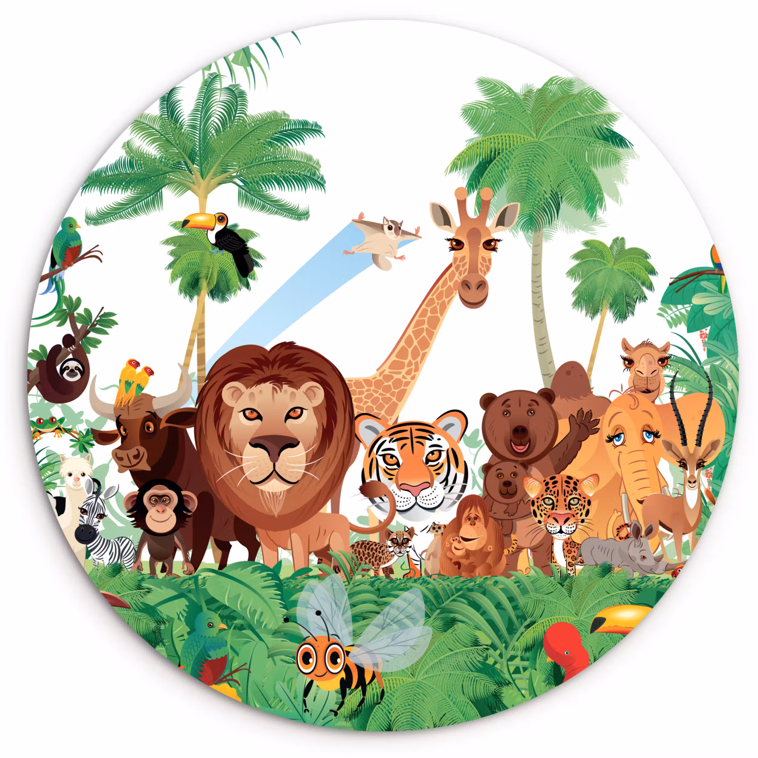 Muurcirkel - Wilde dieren - Jungle - Leeuw - Tijger - Meisjes - Kids - Jongens