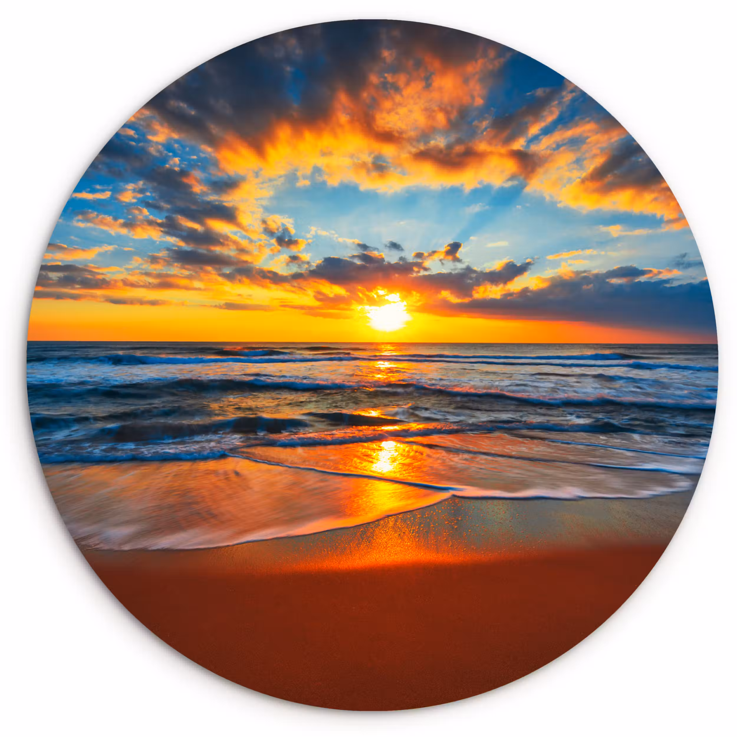 Muurcirkel - Zee - Zonsondergang - Strand - Wolken - Oranje