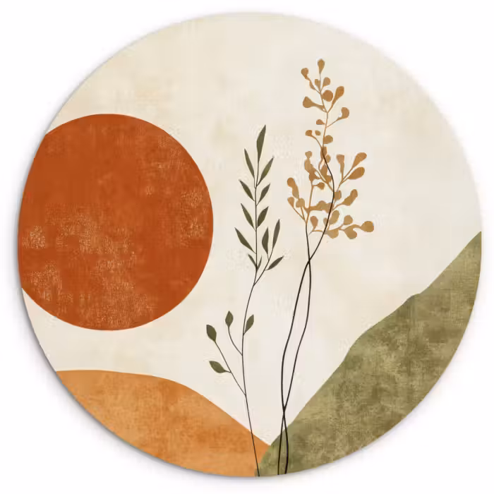 Muurcirkel - Zon - Abstract - Takken - Oranje