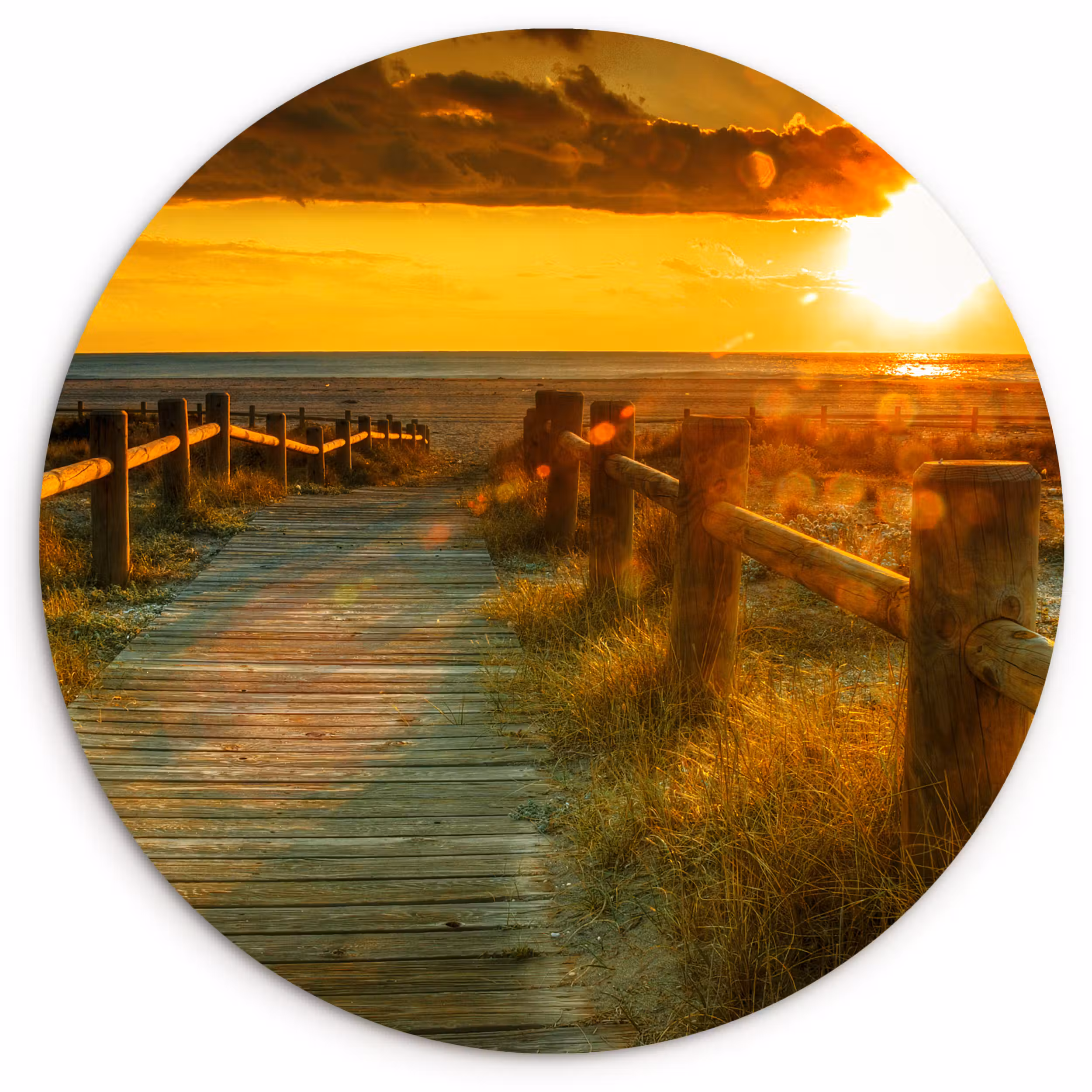 Muurcirkel - Zon - Strand - Duin - Horizon - Gras - Pad - Oranje
