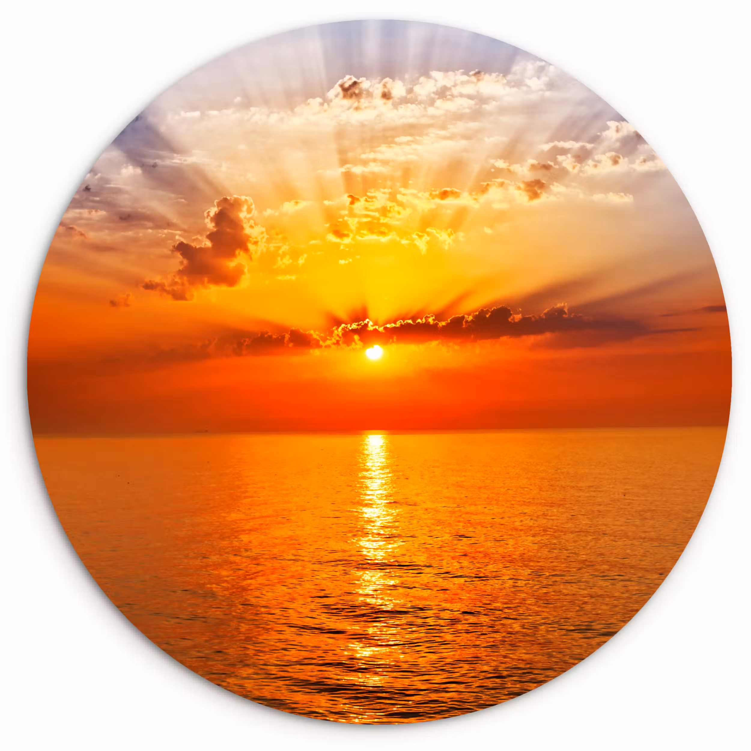 Muurcirkel - Zonsondergang - Zee - Lucht - Oranje - Horizon - Water