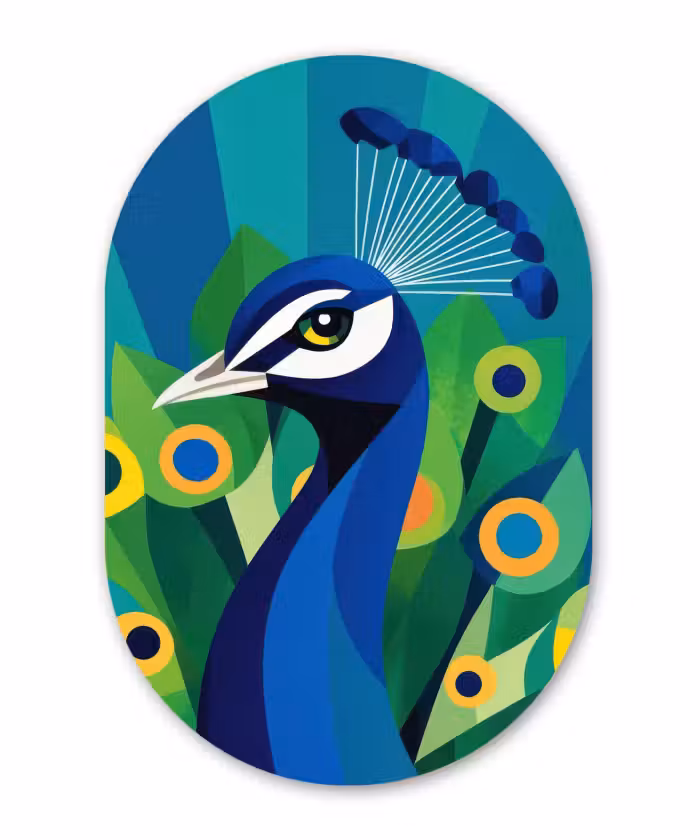 Muurovaal - aluminium - Pauw - Cirkels - Blauw