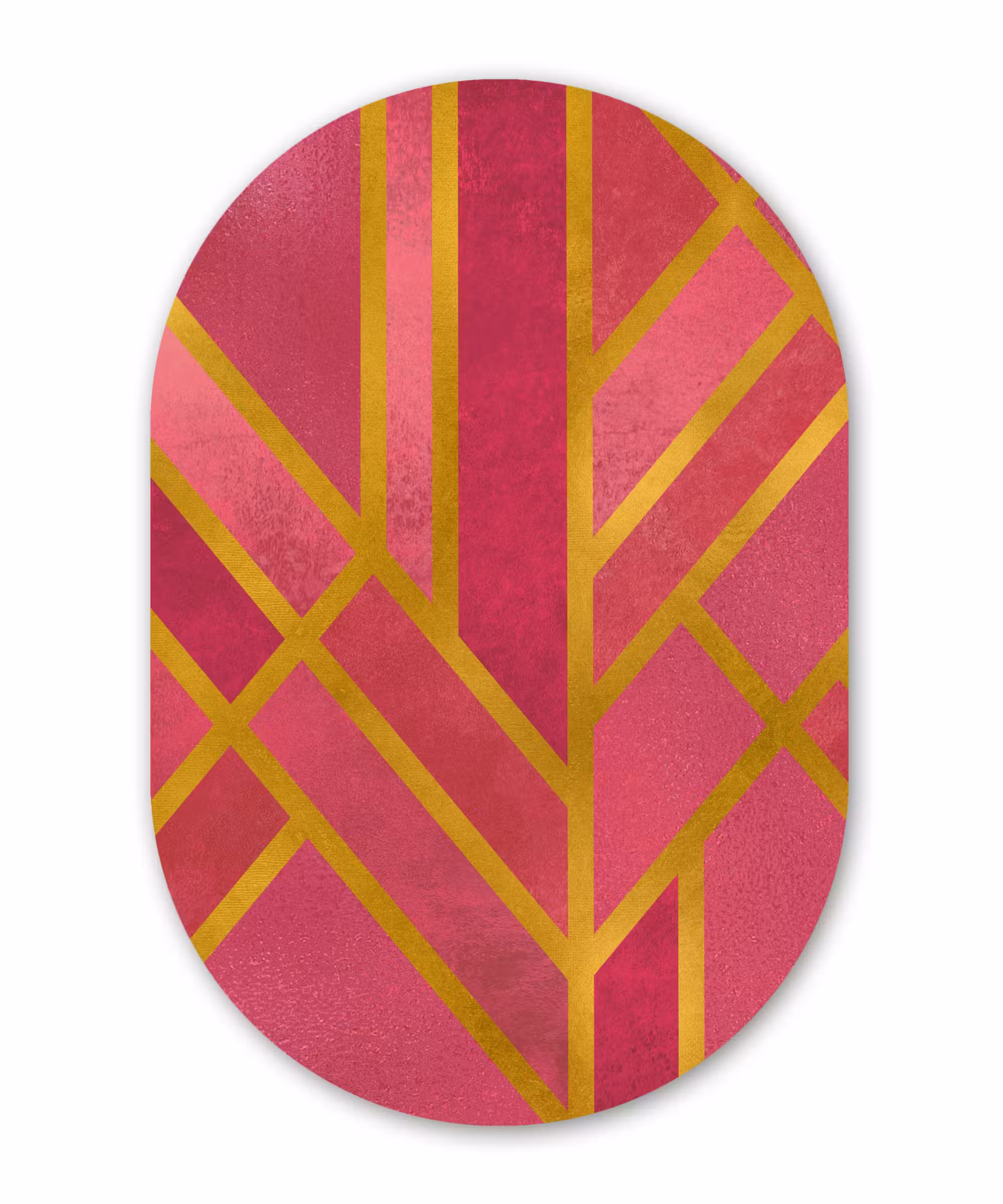 Muurovaal - Goud - Roze - Luxe