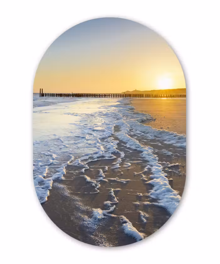 Muurovaal - Kunststof - Het strand bij Domburg