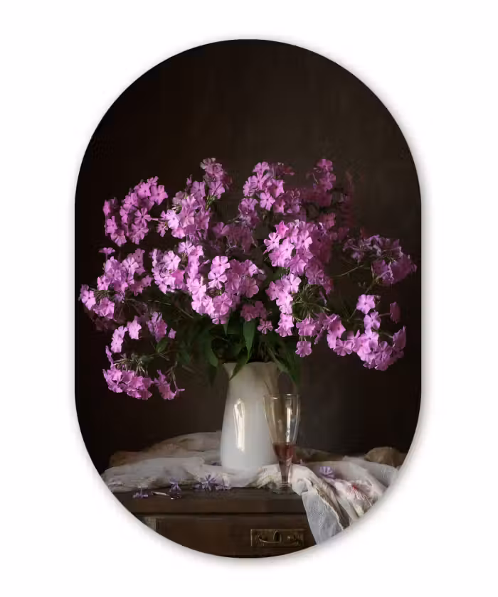 Muurovaal - Kan - Bloemen - Roze