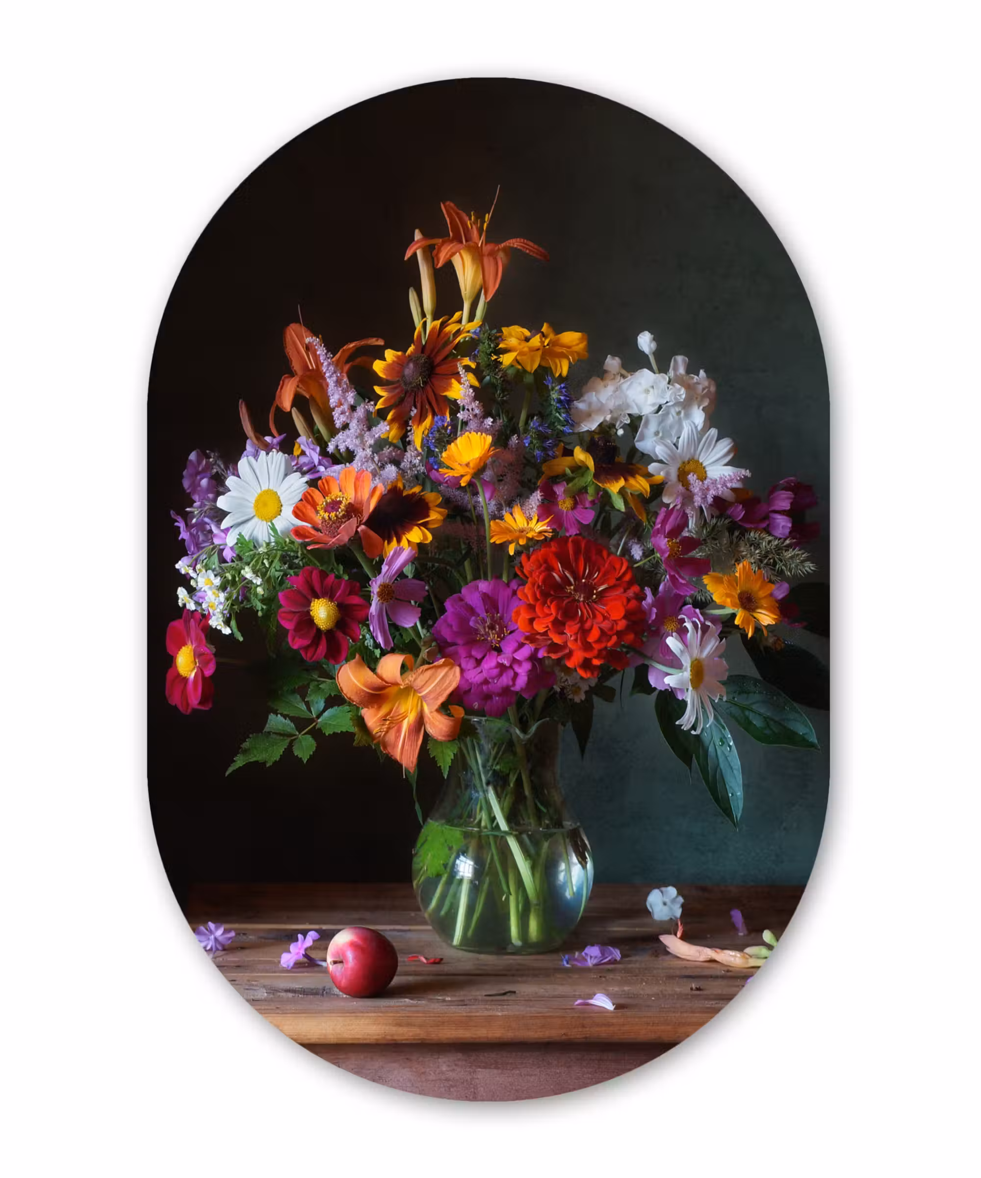 Muurovaal - Kleuren - Bloemen - Stilleven