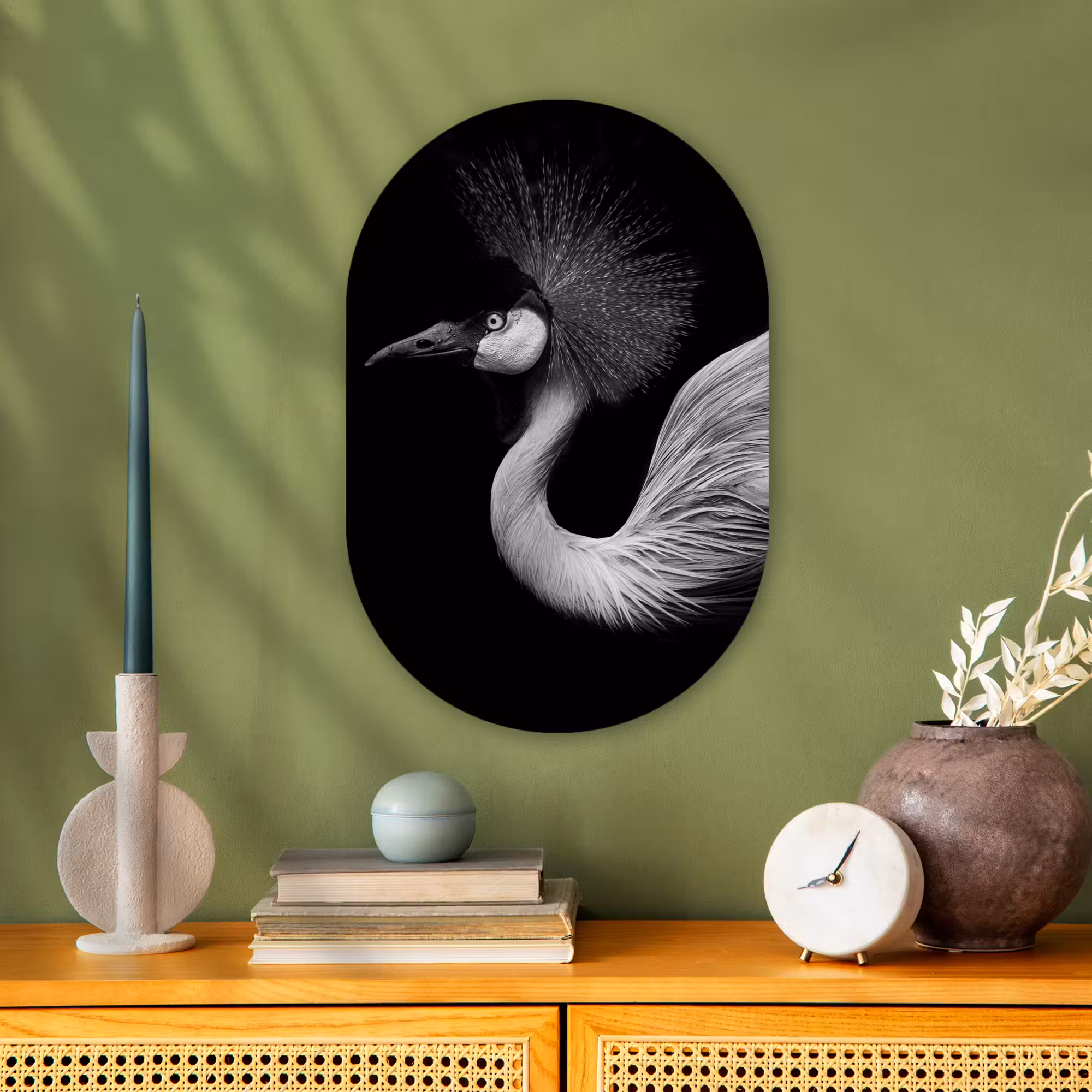 Muurovaal - Kraanvogel - Zwart - Wit - Vogel - Dieren