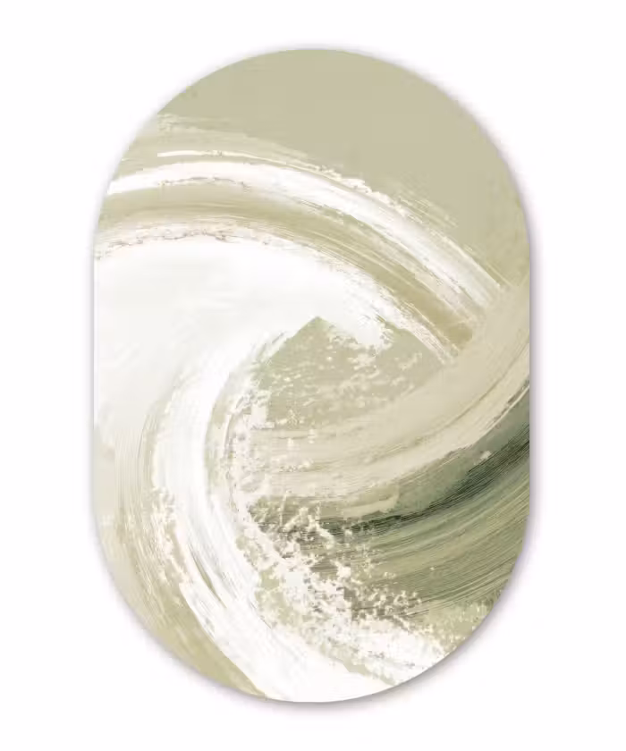 Muurovaal - Kunststof - Abstract - Penseelstreken - Golven - Groen